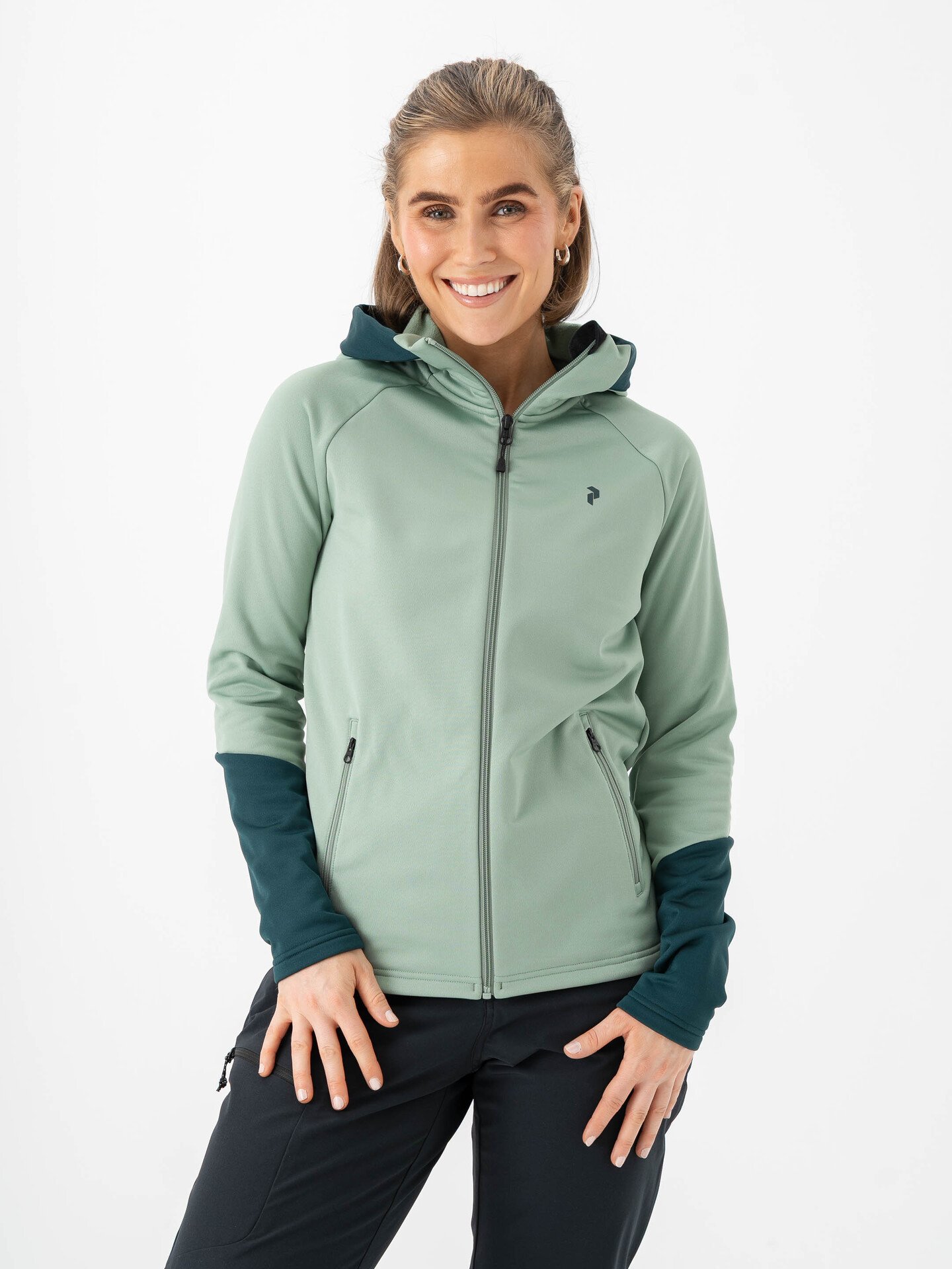 Peak Performance Rider Essentials Zip Hood Green Valley / Ponderosa Pine