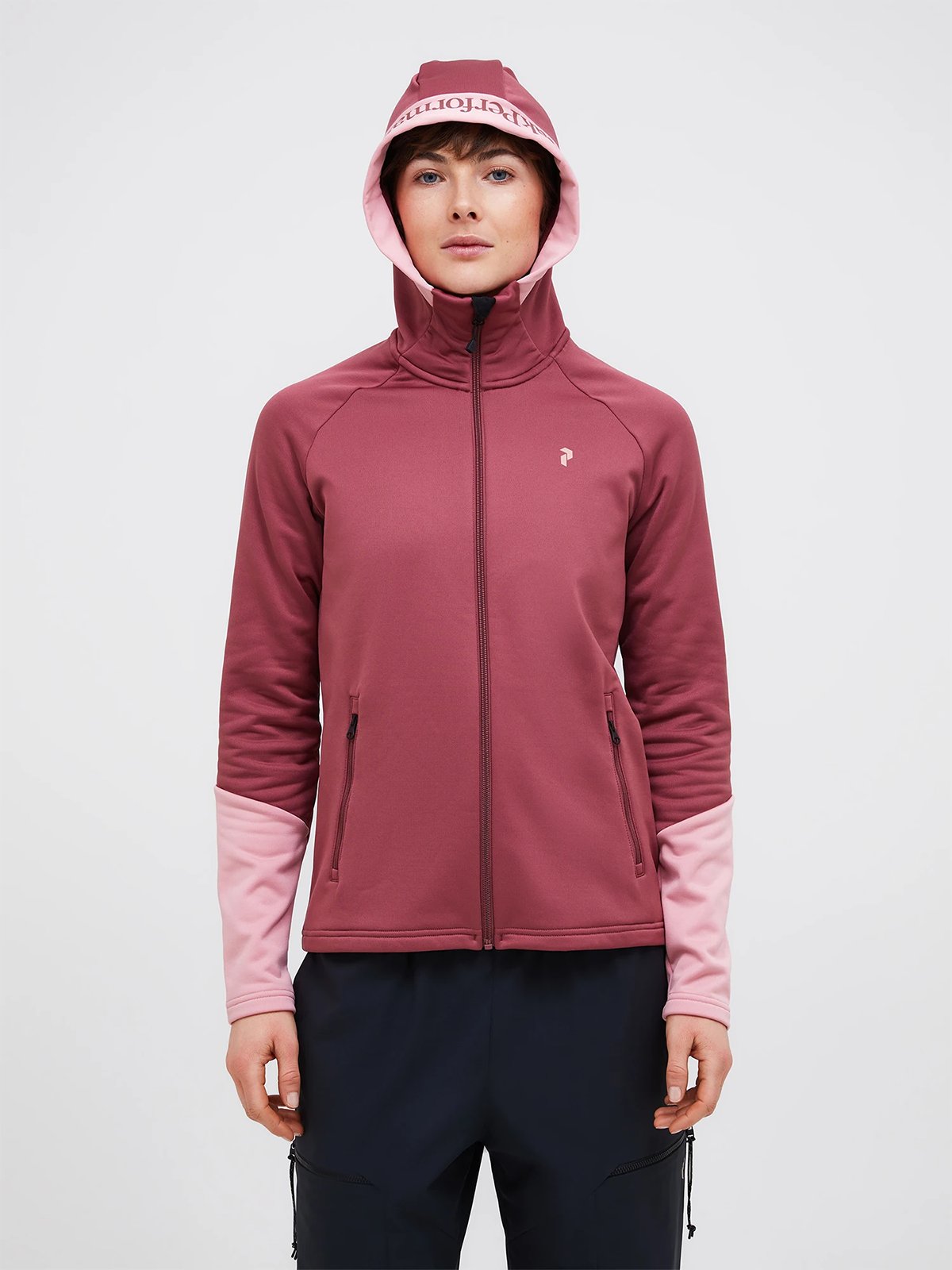 Peak Performance Rider Essentials Zip Hood Wild Rouge / Warm Blush