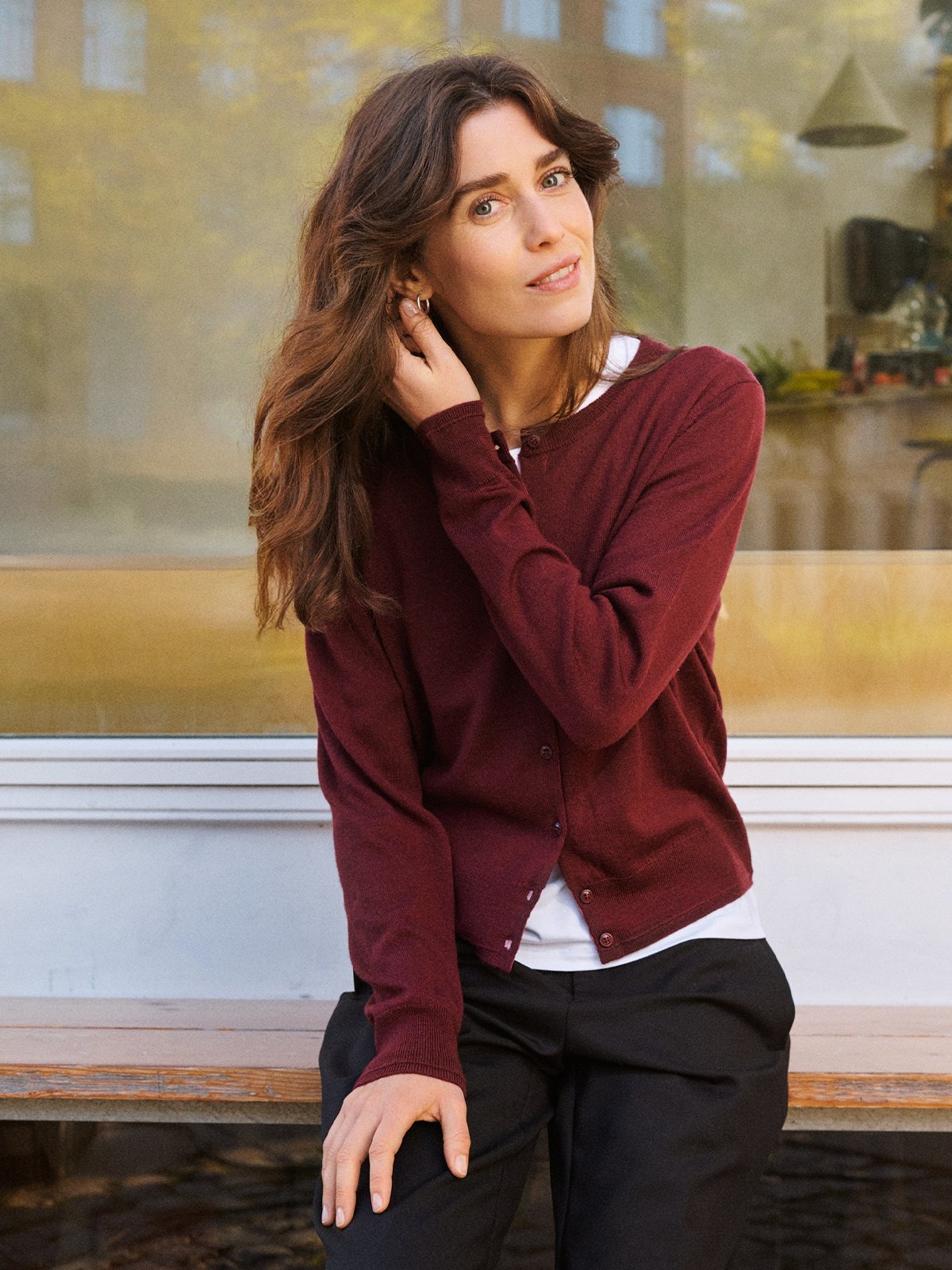 Part Two Noelani Cardigan Tawny Port