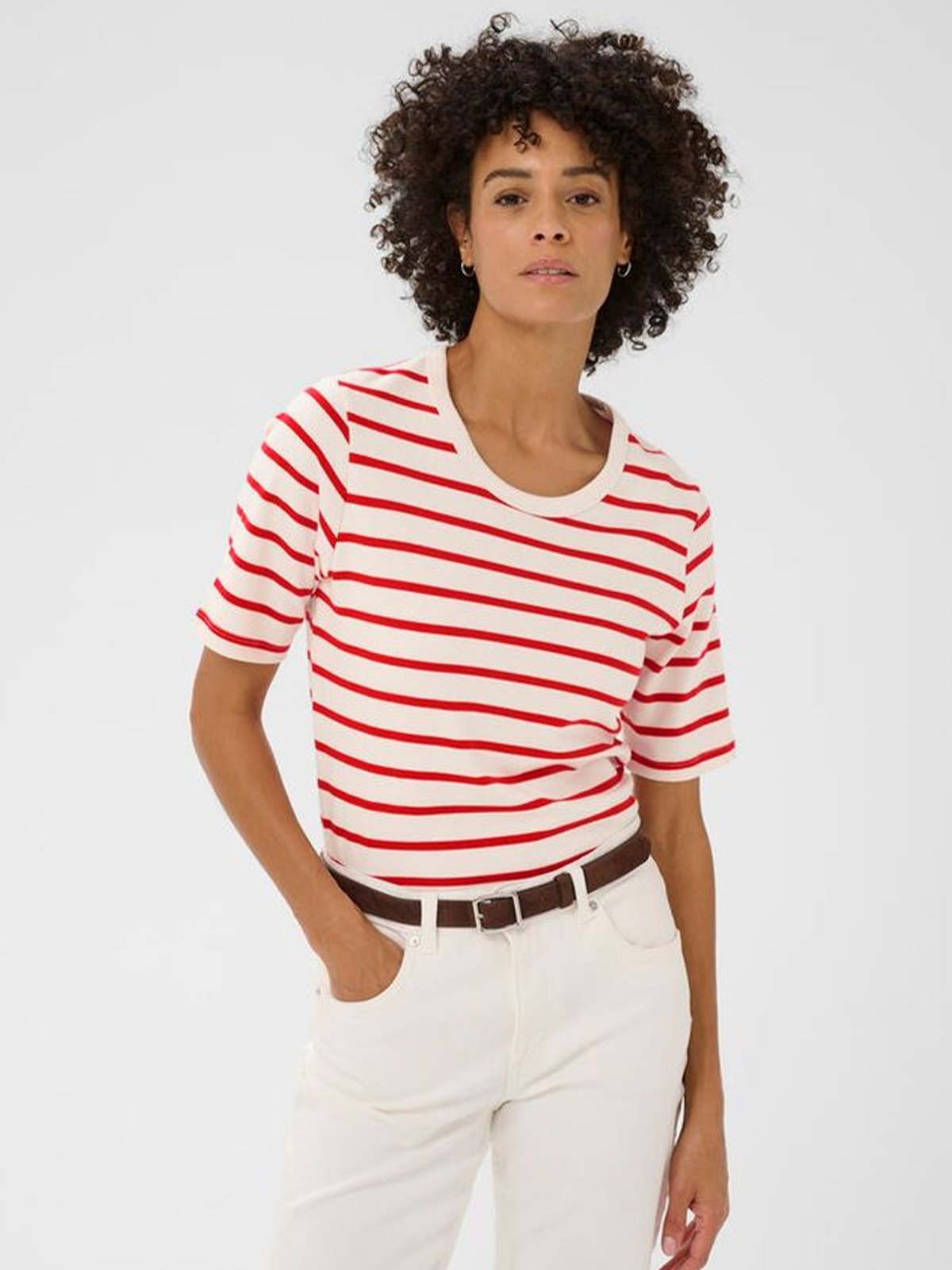 Part Two Ratana T-Shirt Poppy Red Stripe