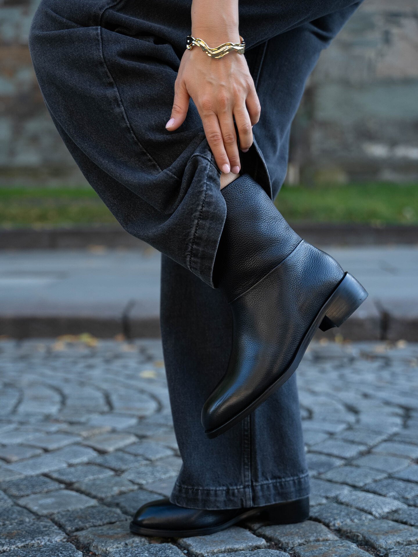 Roberto Rosso Pavia Leather Boot Black
