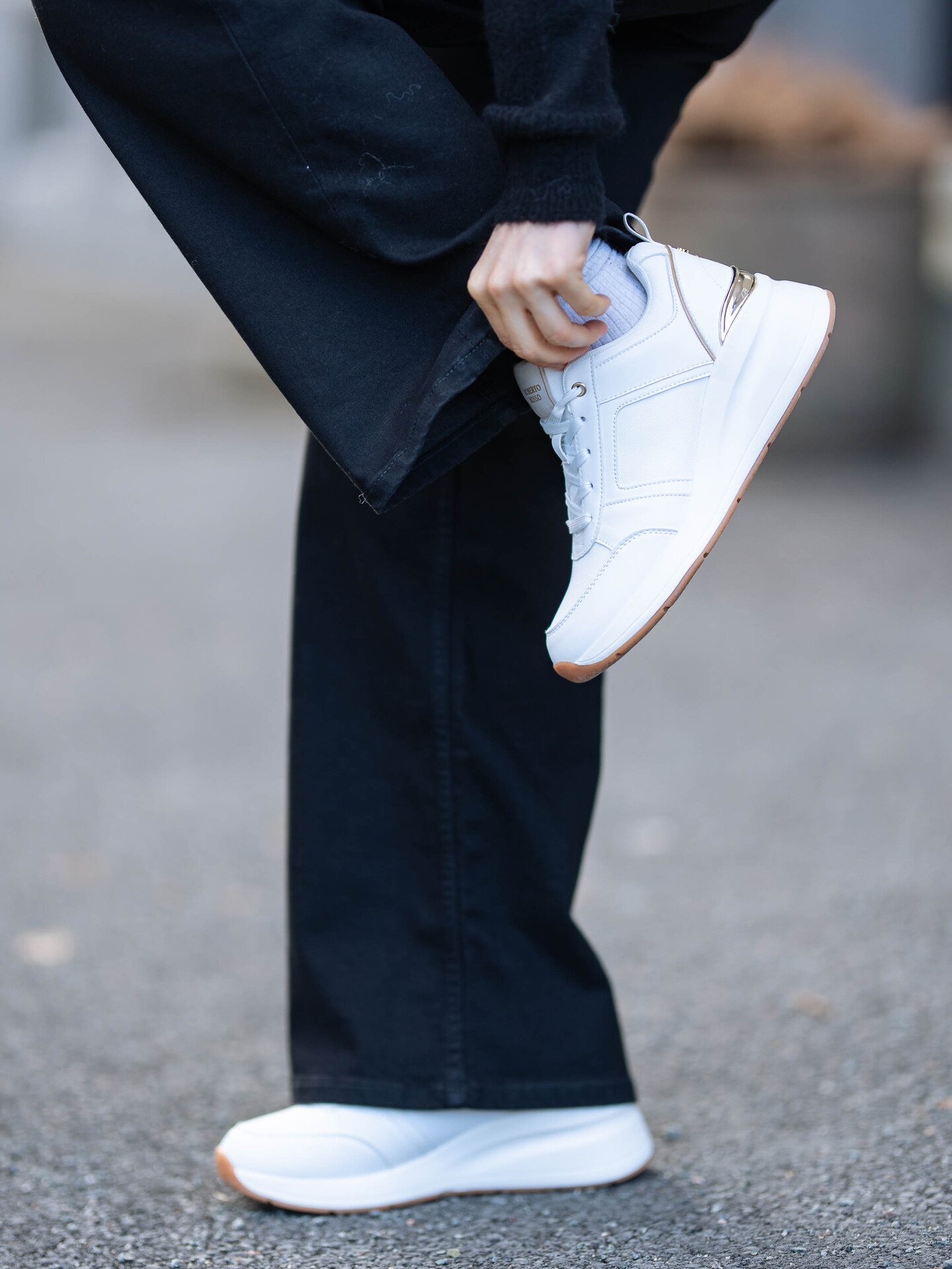 Roberto Rosso Sade Wedge Sneaker White