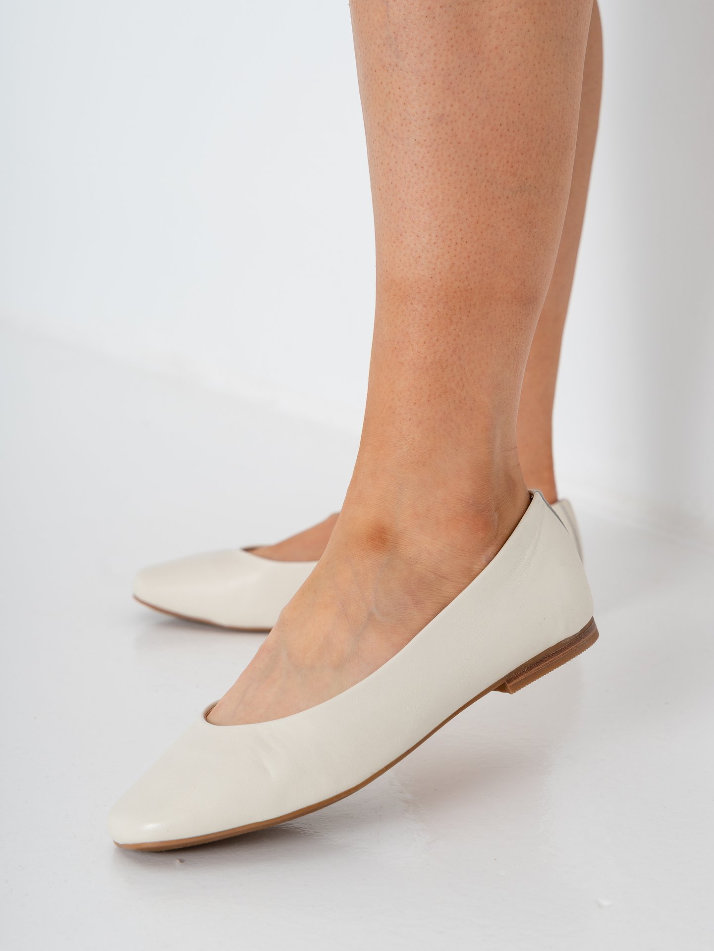 Roberto Rosso Trieste Ballerina Leather Beige