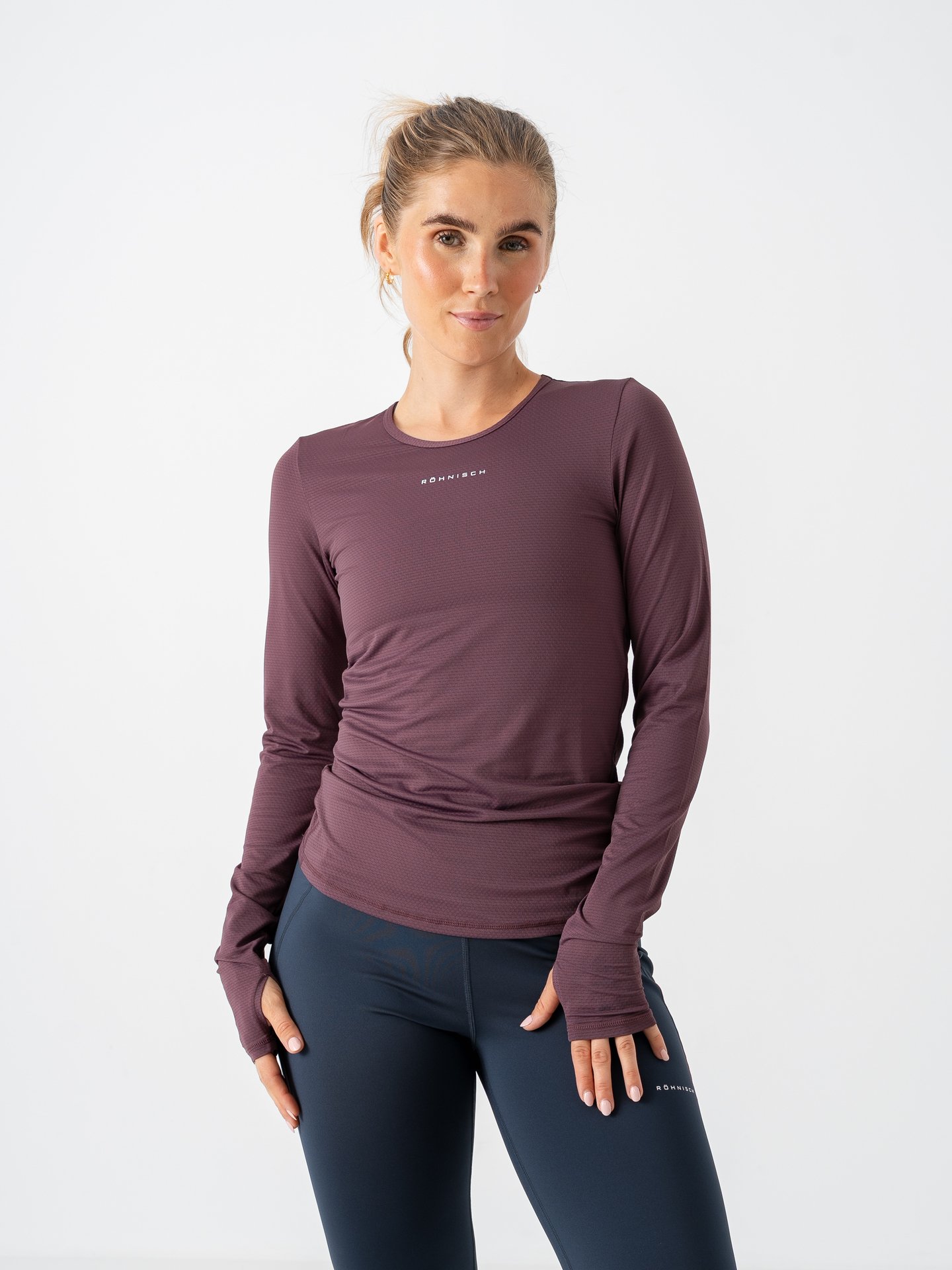 Röhnisch Jacquard Long Sleeve Top Huckleberry