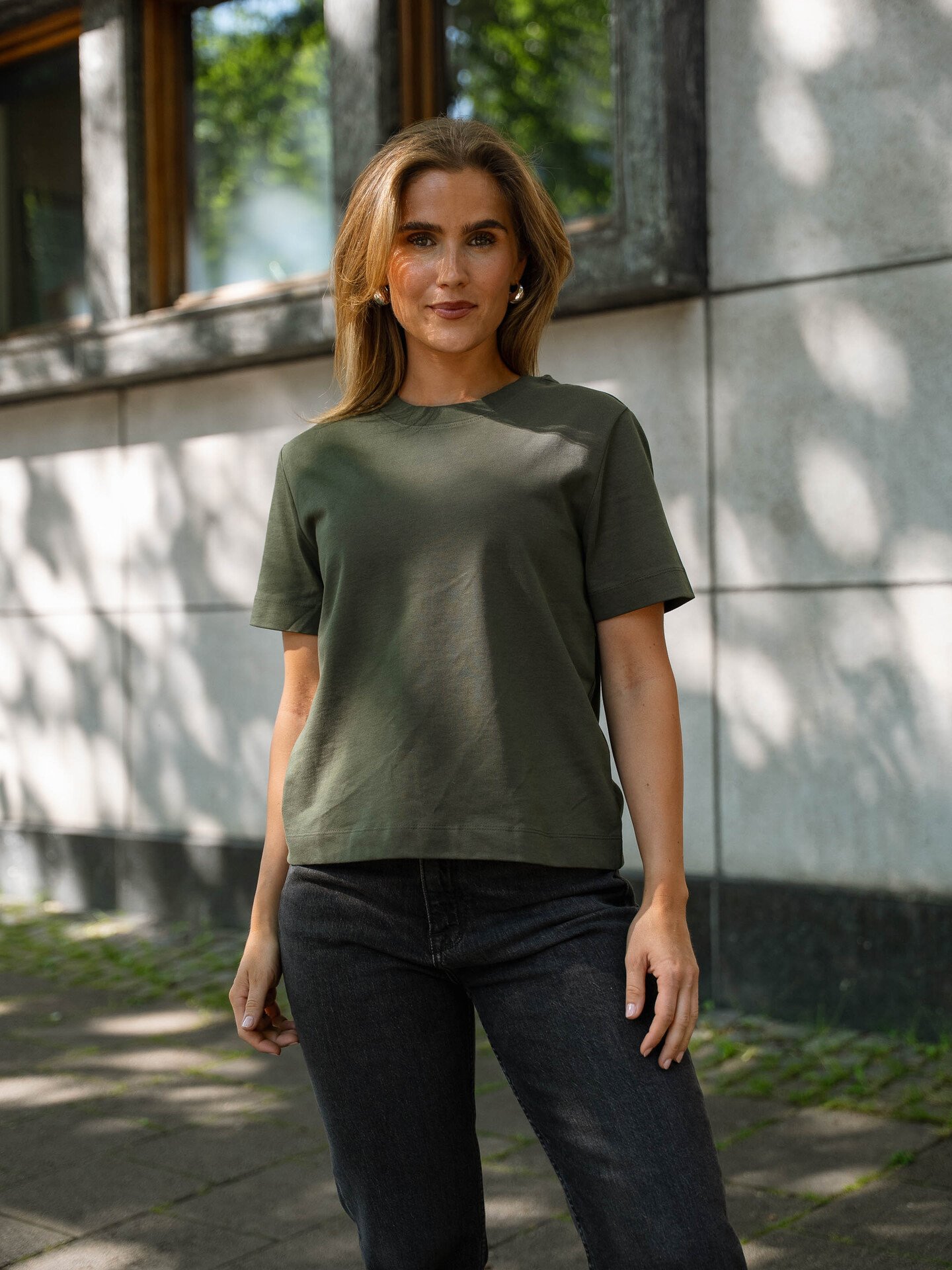 Selected Femme Essential Short Sleeve Boxy Tee Deep Depths
