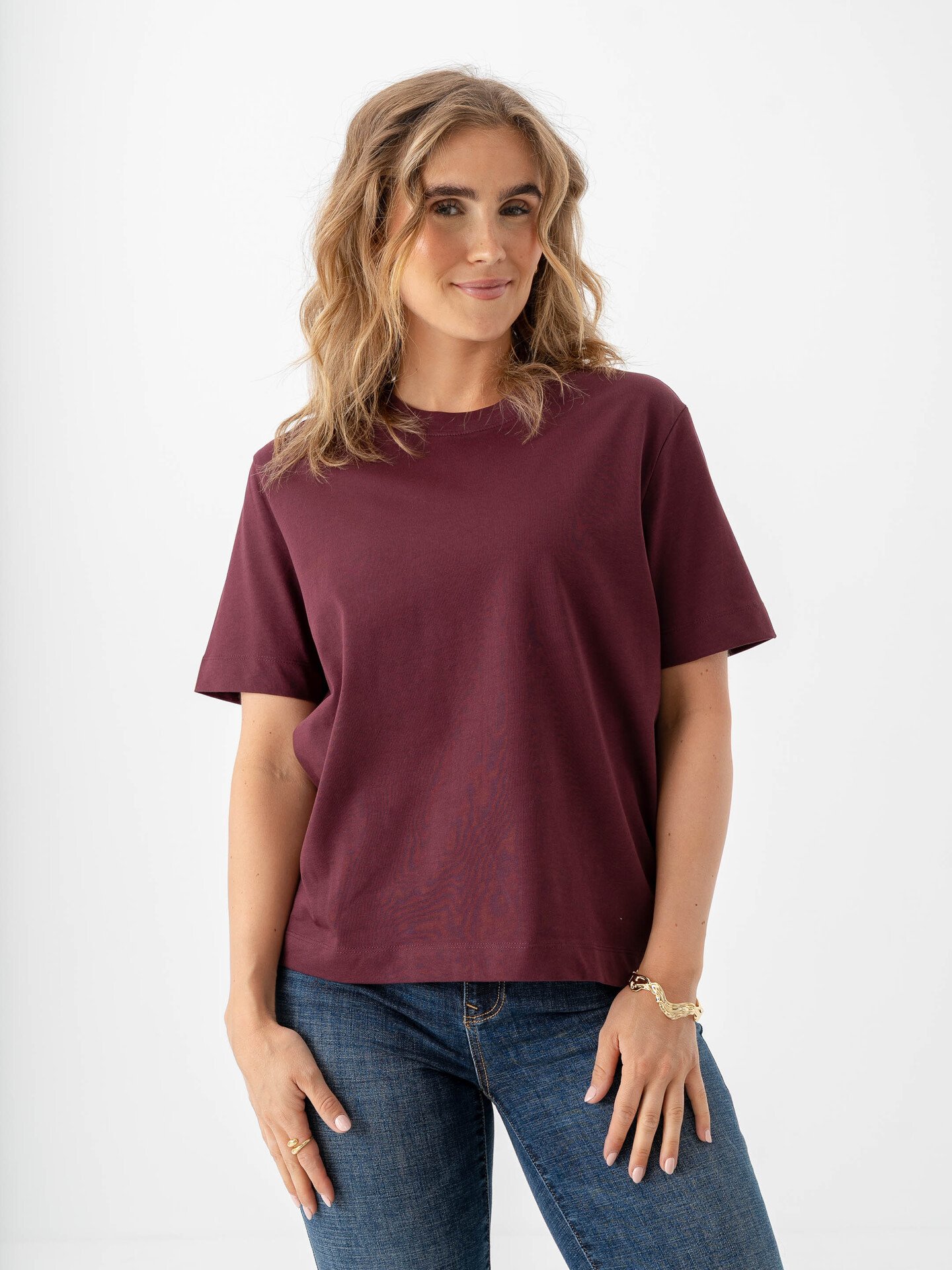 Selected Femme Essential Short Sleeve Boxy Tee Fig