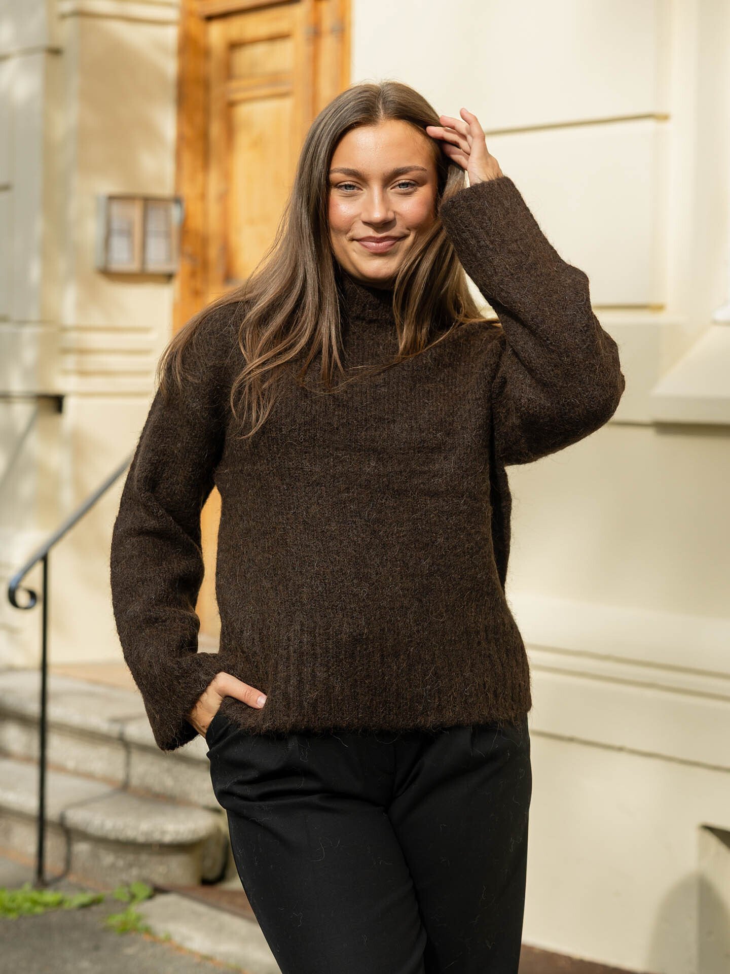 Selected Femme Gabriella Long Sleeve Knit High Neck Delicioso MELANGE