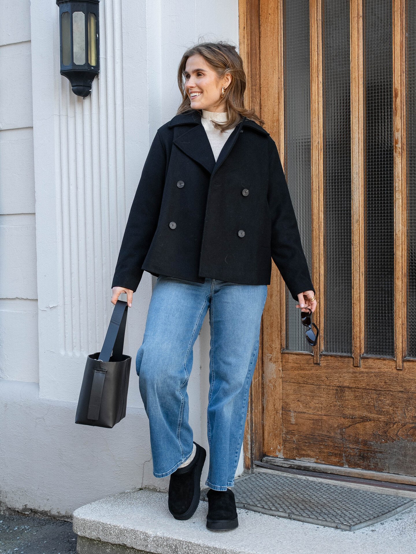 Selected Femme Alma Short Wool Jacket Black