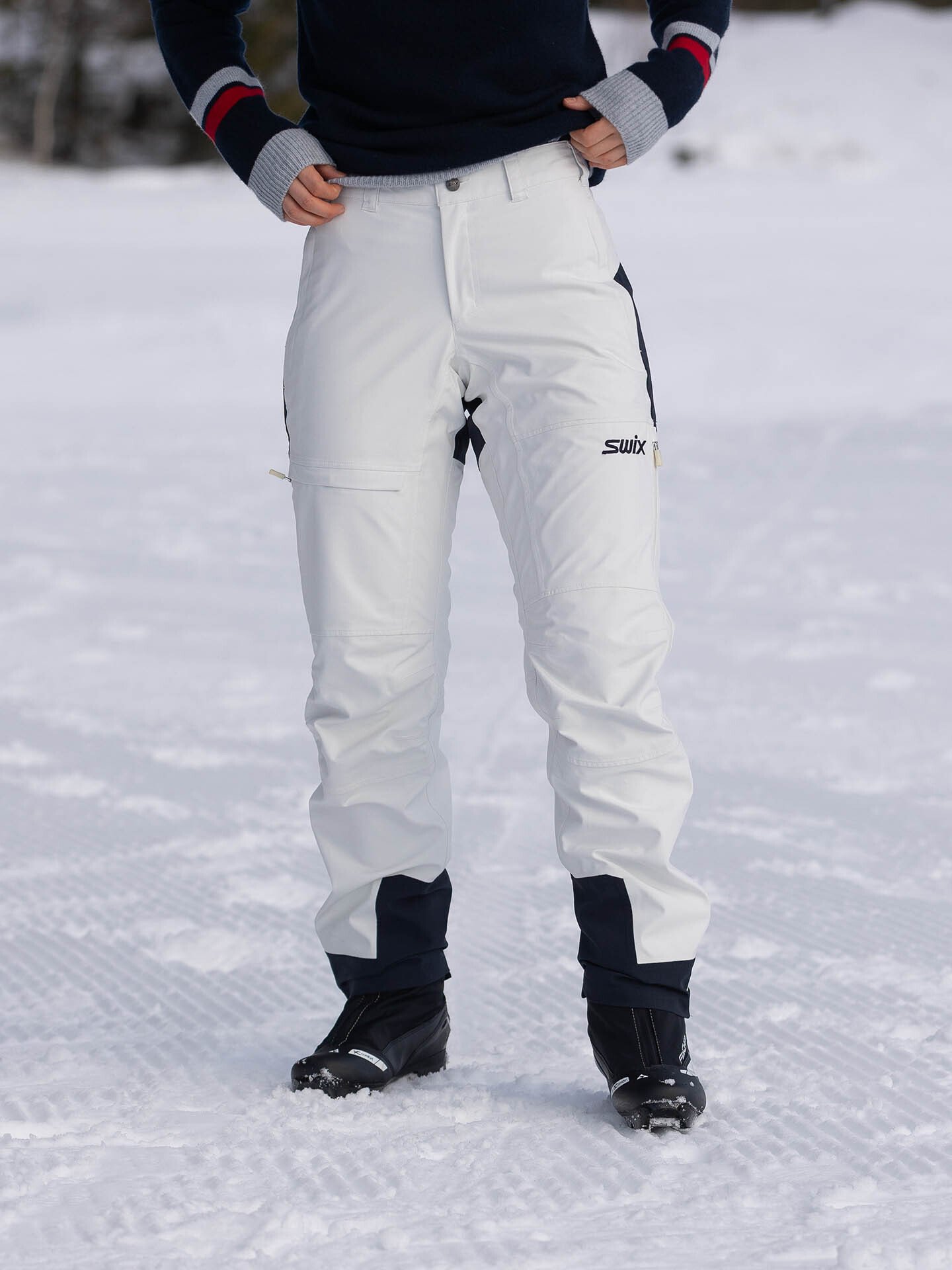 Swix Blizzard Pants Snow White/ Dark Navy