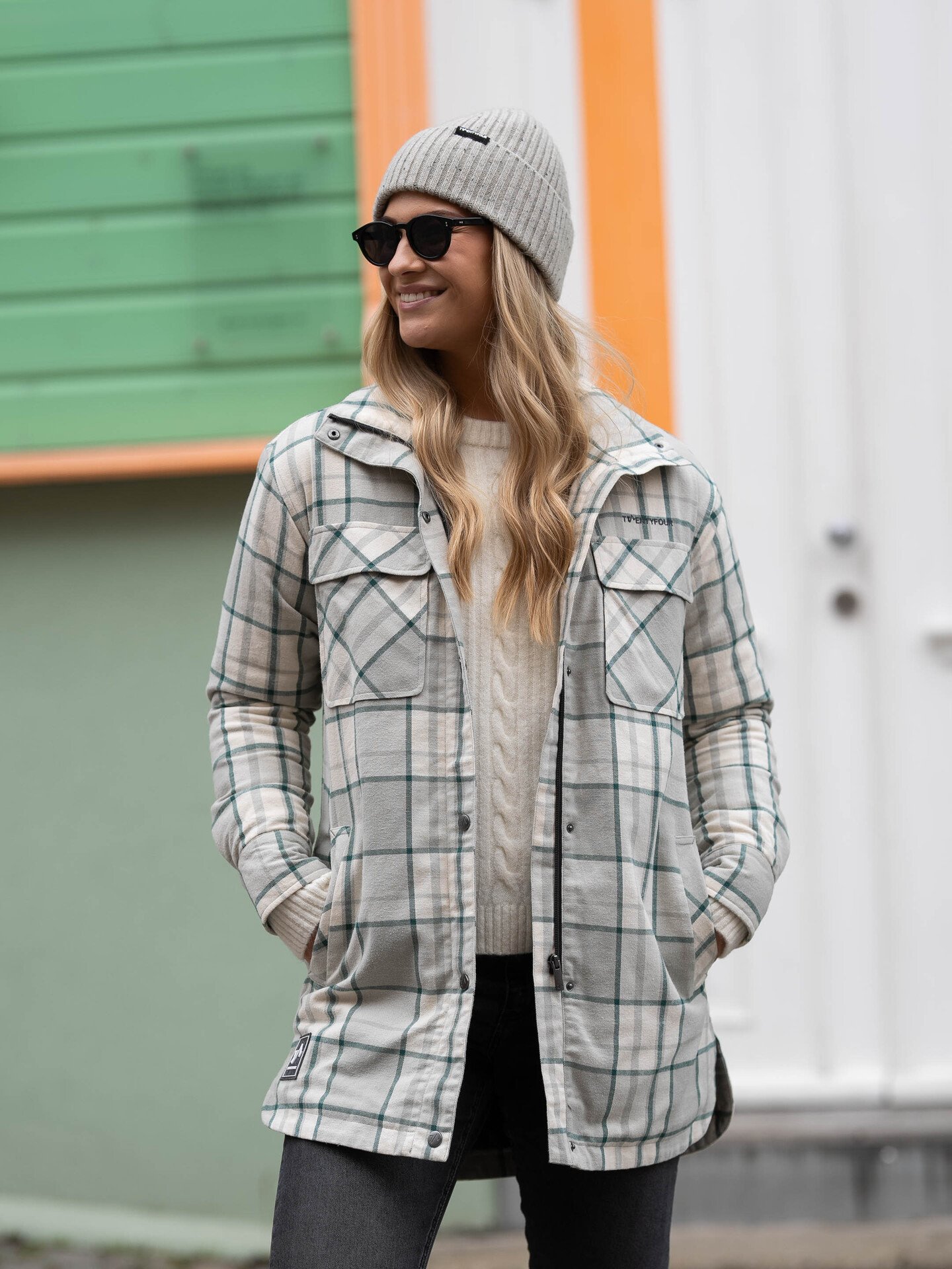 Twentyfour Finse Flannel Jakke Varm Grå