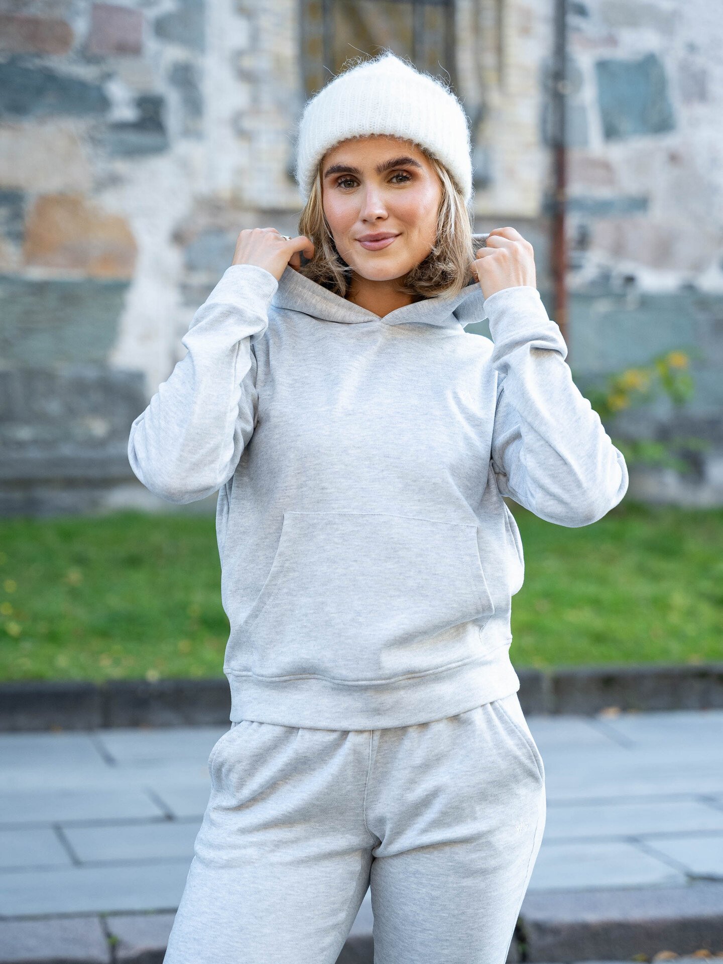 Twentyfour Mode Comfy Hoodie Lys Grå Melange