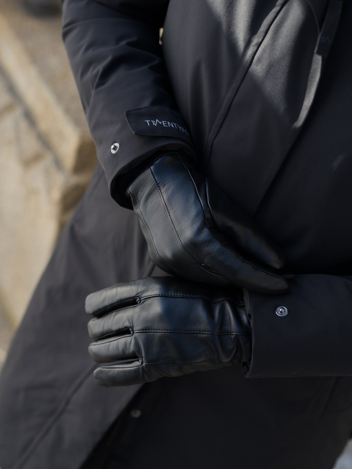 Twentyfour Mode Skinnhanske Sort