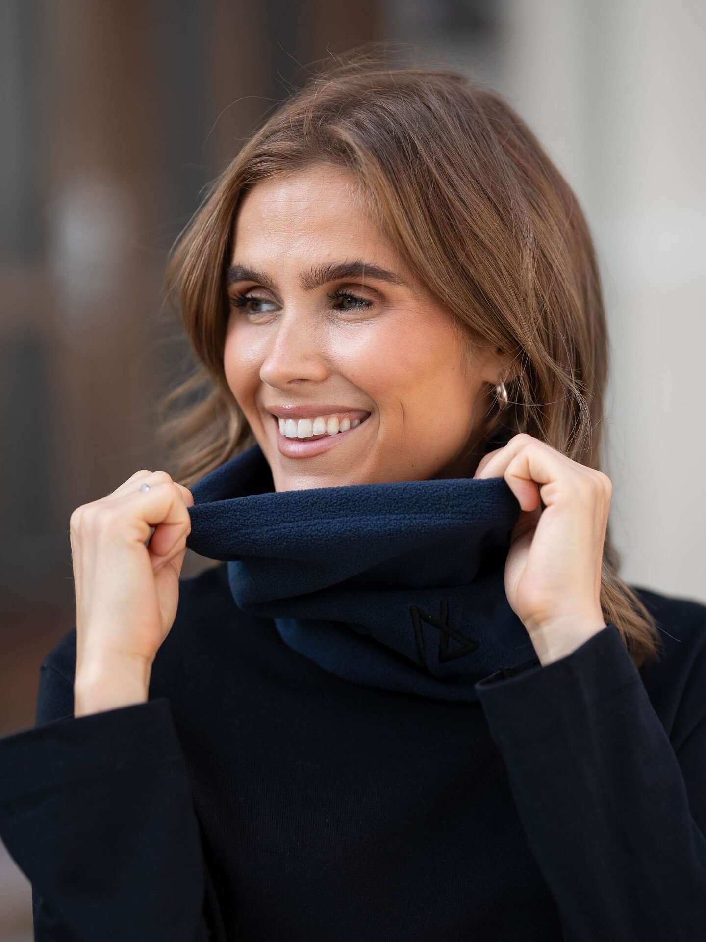 Twentyfour & Fleece Hals Marineblå