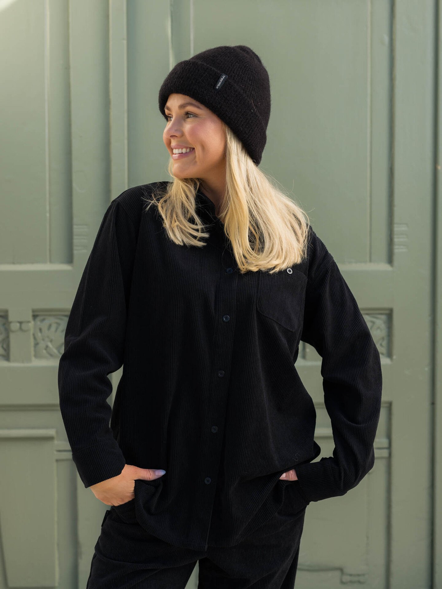 Twentyfour Mode Cord Skjorte Sort