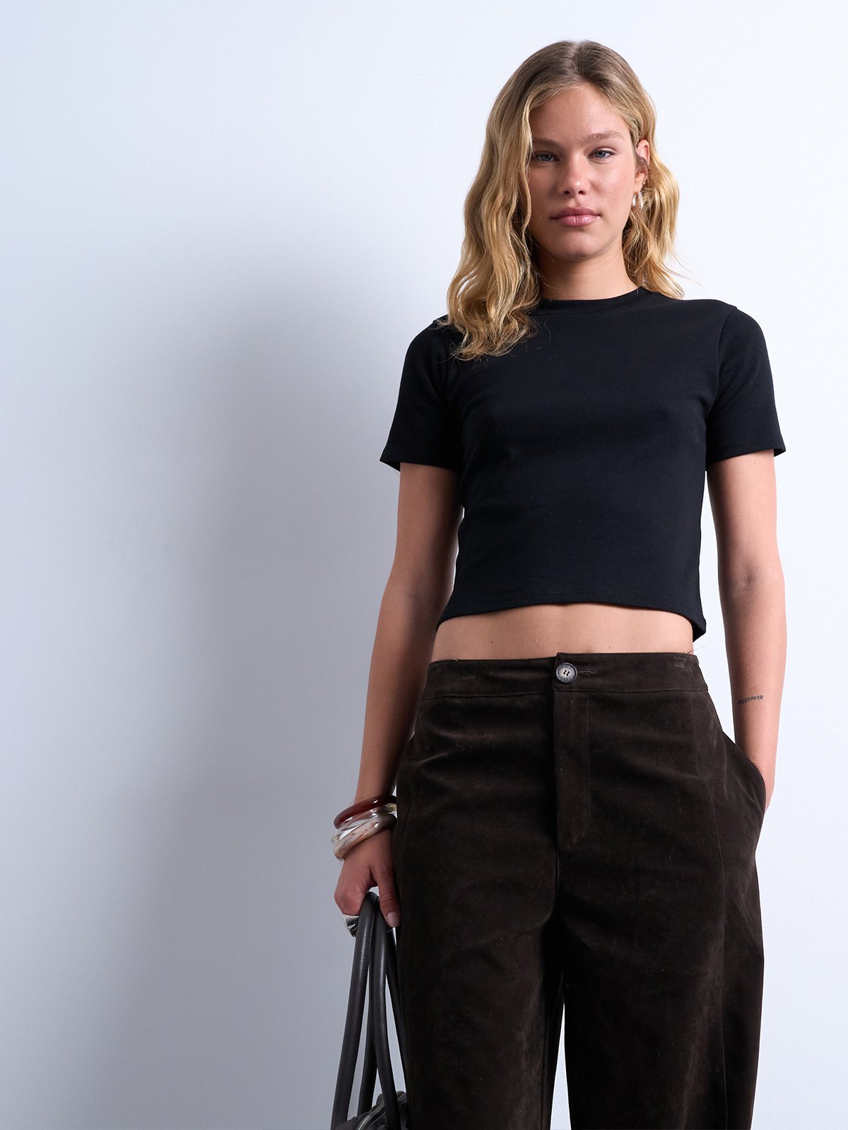 Topshop Everyday Short Sleeve Top Black