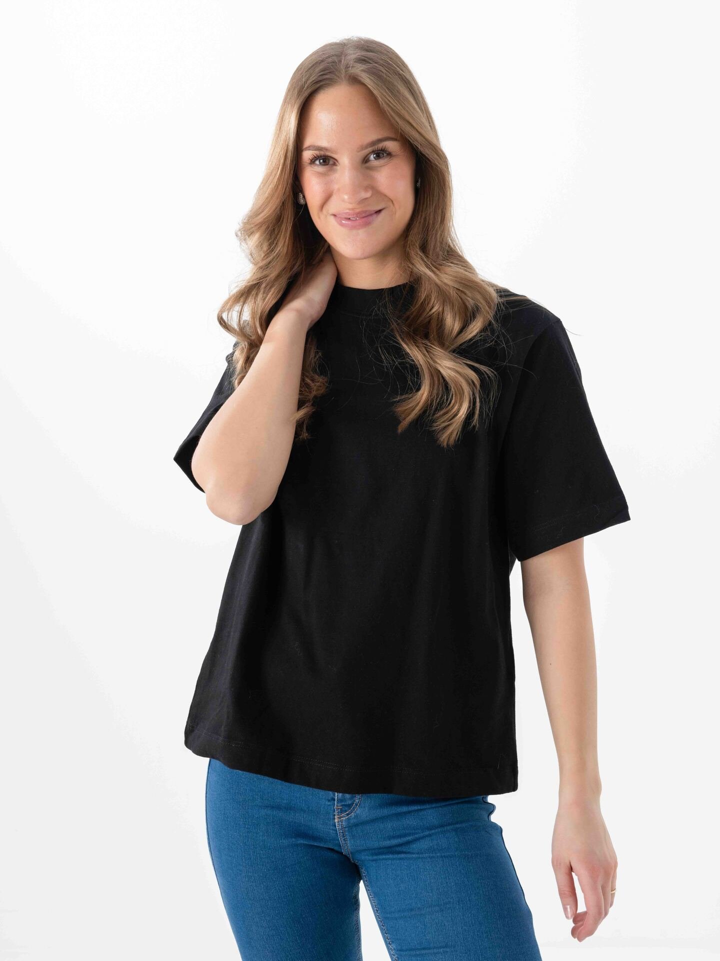 Topshop Premium Short Sleeve Basic Top Black