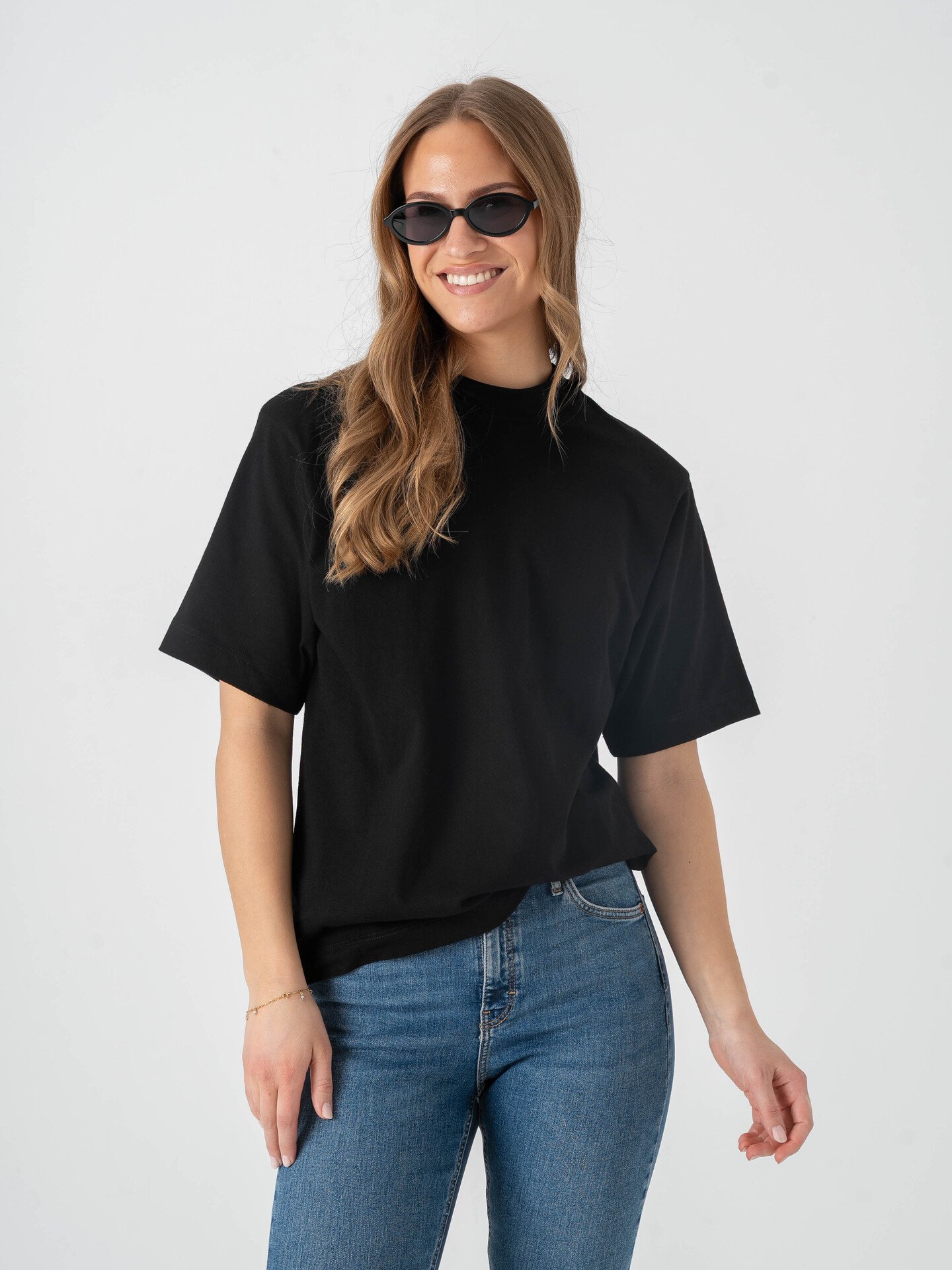 Topshop Premium Short Sleeve Basic Top Black
