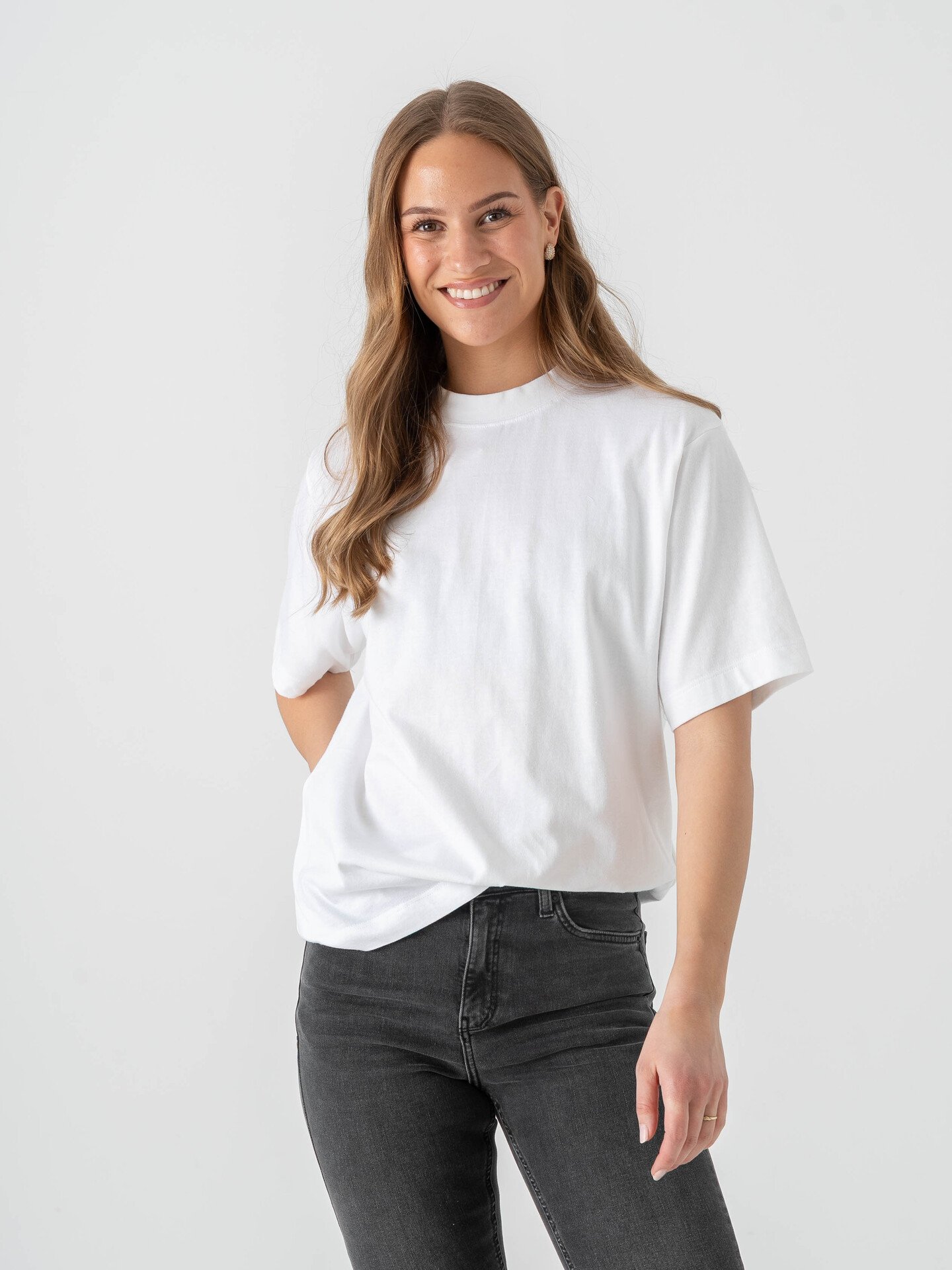 Topshop Premium Short Sleeve Basic Top Snow White