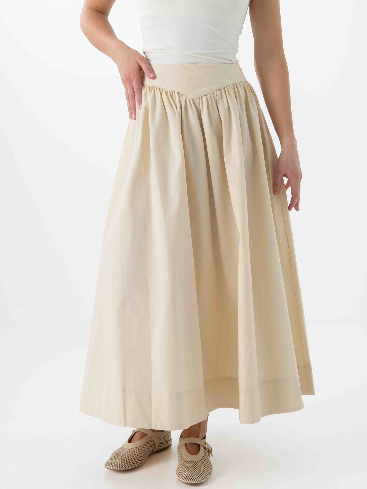 Topshop Sally Maxi Skirt Yellow Cream