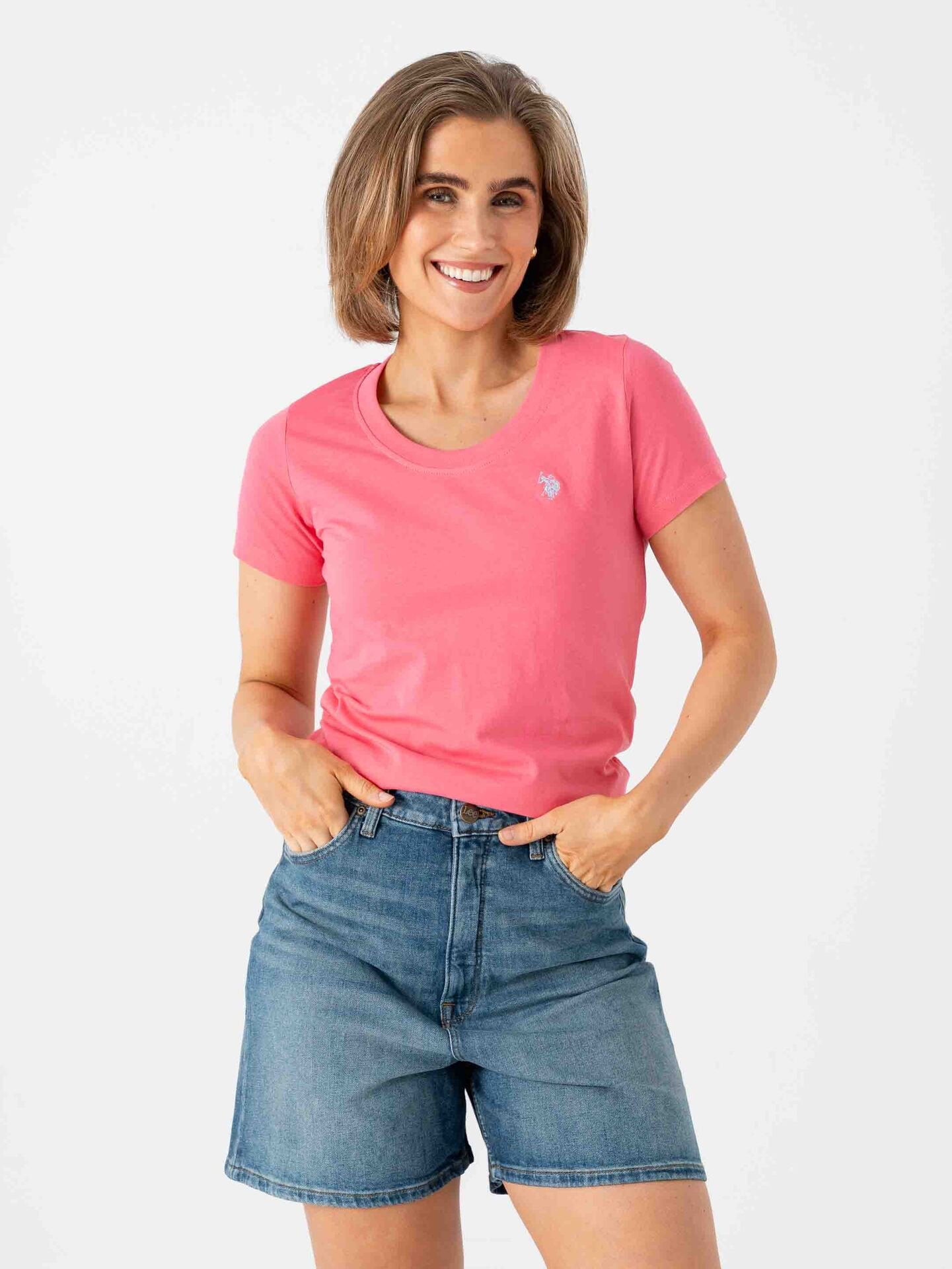 U.S. Polo Assn. Amy O-Neck Tee Pink Lemonade