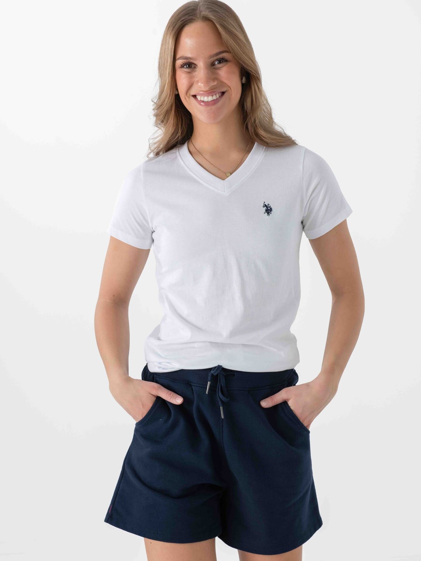 U.S. Polo Assn. Assia V-Neck Tee Bright White