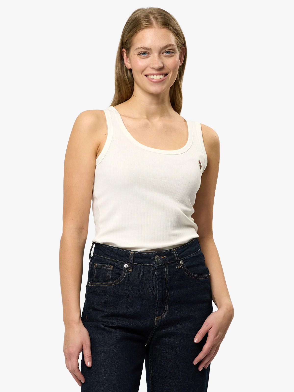 U.S. Polo Assn. Casandra New Regular Rib Top Cloud Dancer