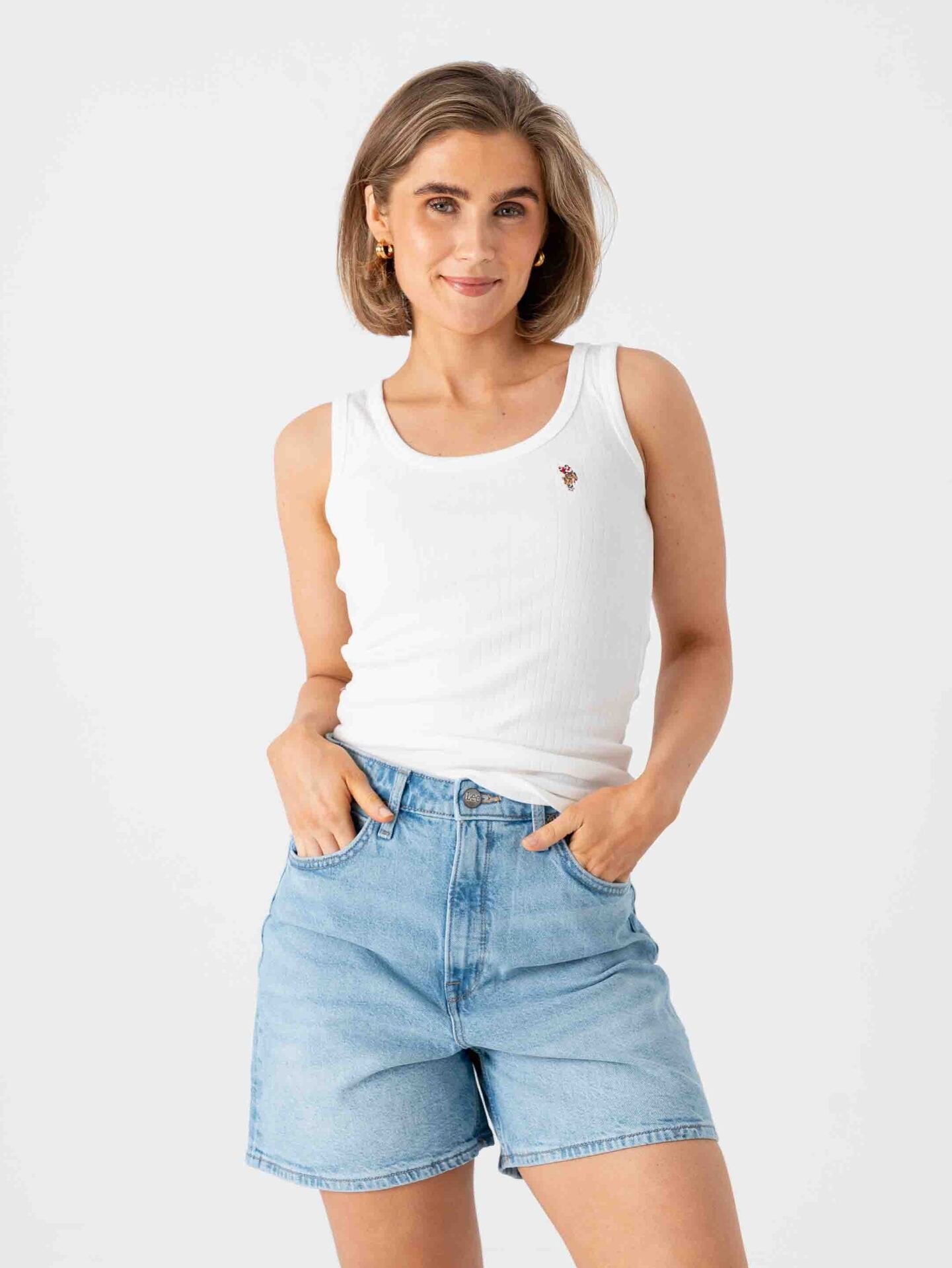 U.S. Polo Assn. Casandra New Regular Rib Top Cloud Dancer