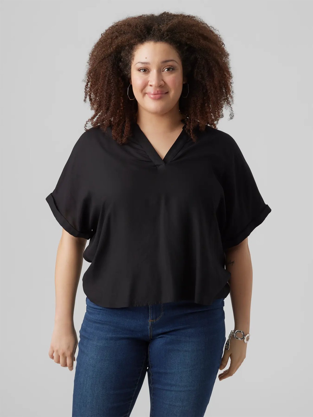 Vero Moda Curve Beauty Short Sleeve Top Sort