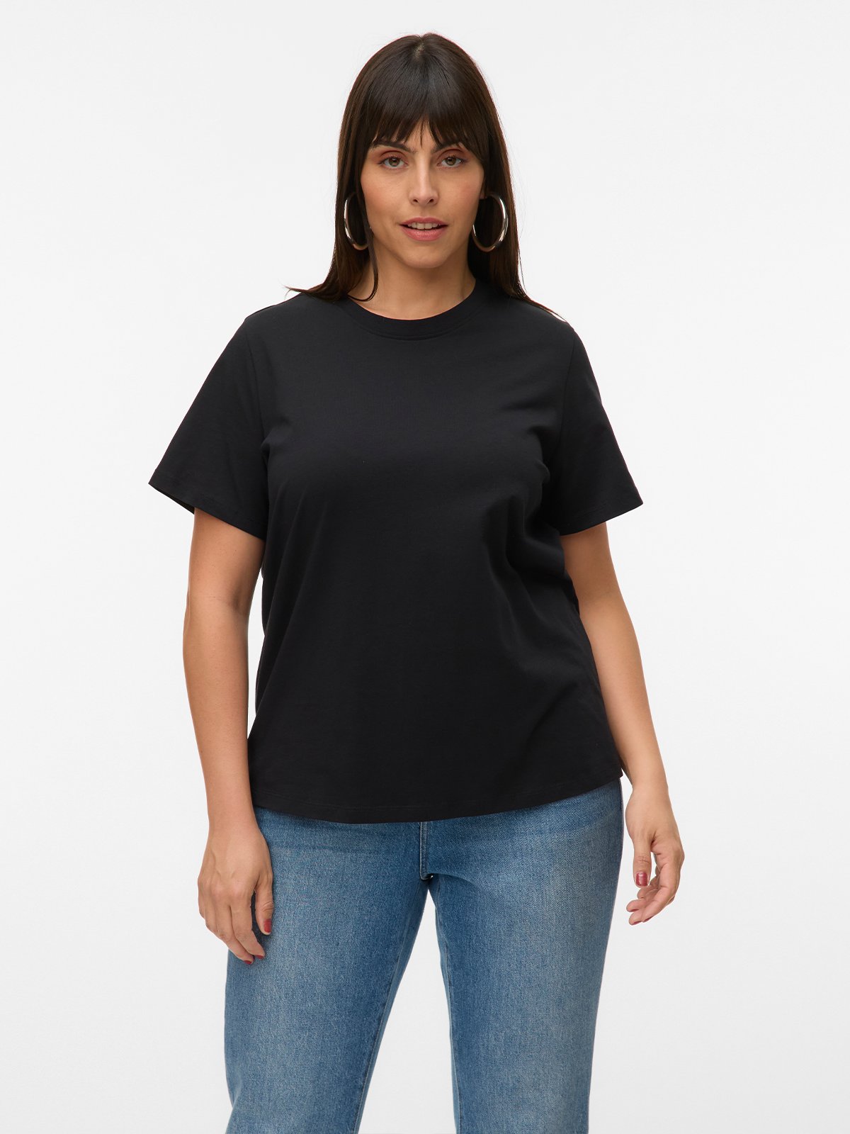 Vero Moda Curve Paulina Short Sleeve T-Shirt Black