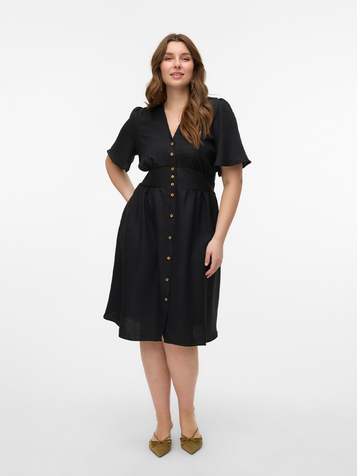 Vero Moda Curve Melaney 2/4 Dress Black