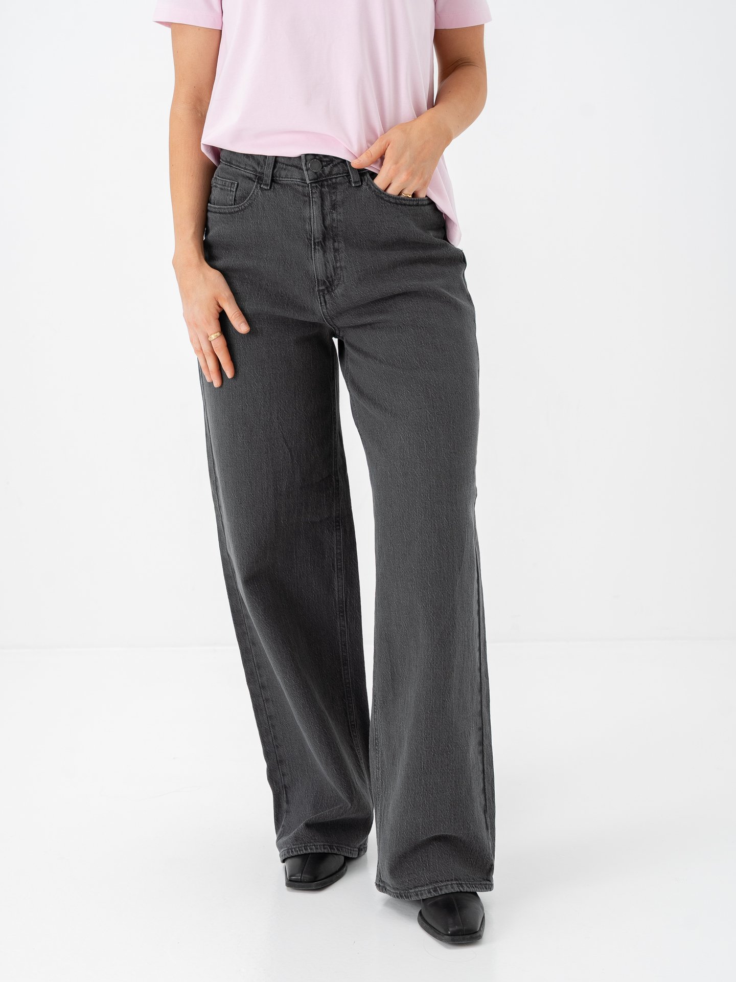 Vila Freya Jaf High Waist Jeans Grey Denim