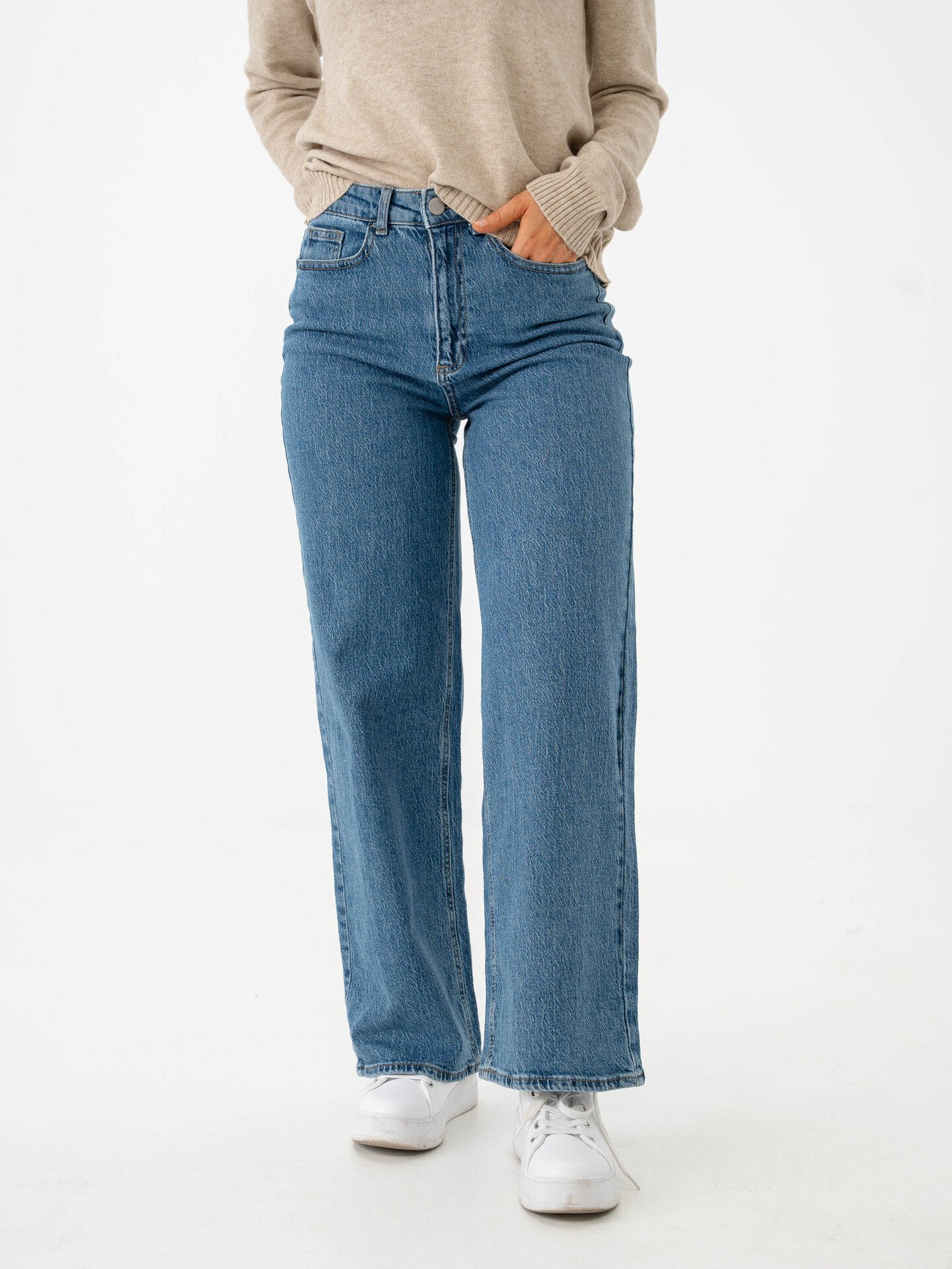 Vila Freya Jaf High Waist Jeans Medium Blue Denim