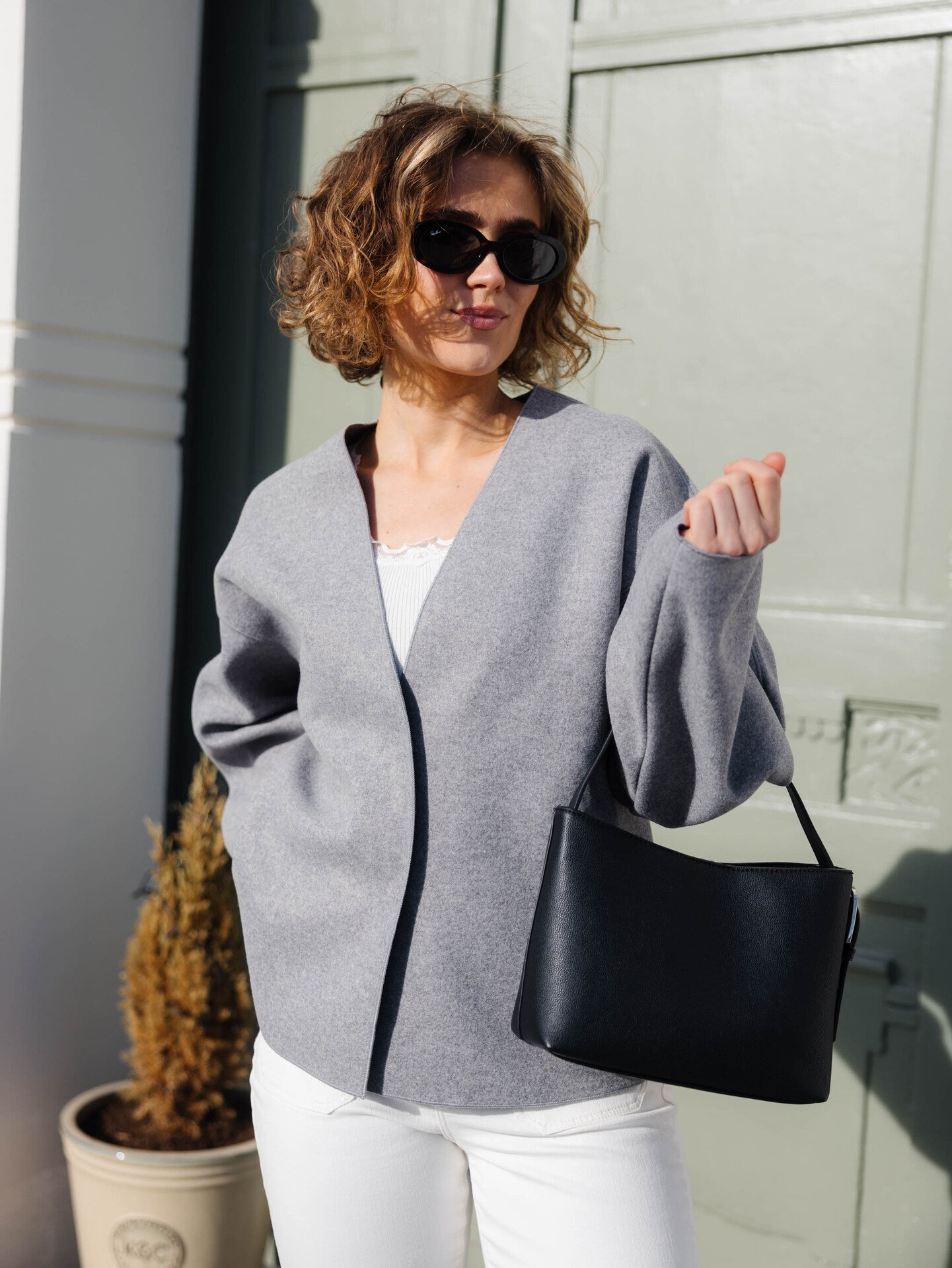 Vila Juice Loose Long Sleeve Jacket Medium Grey Melange