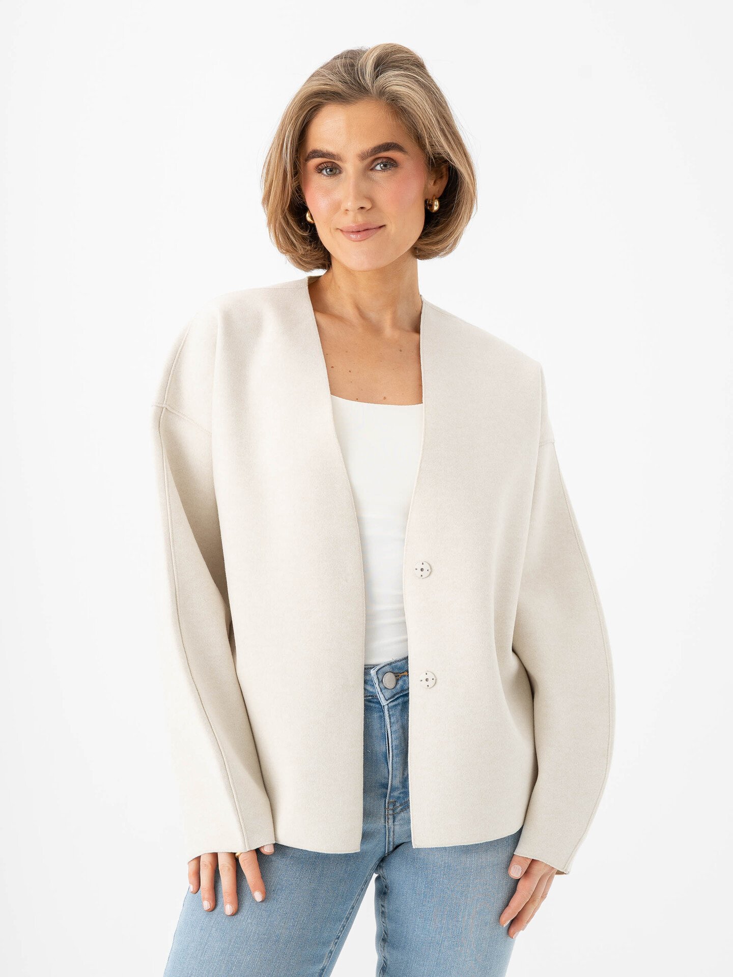 Vila Juice Loose Long Sleeve Jacket Super Light Natural Melan