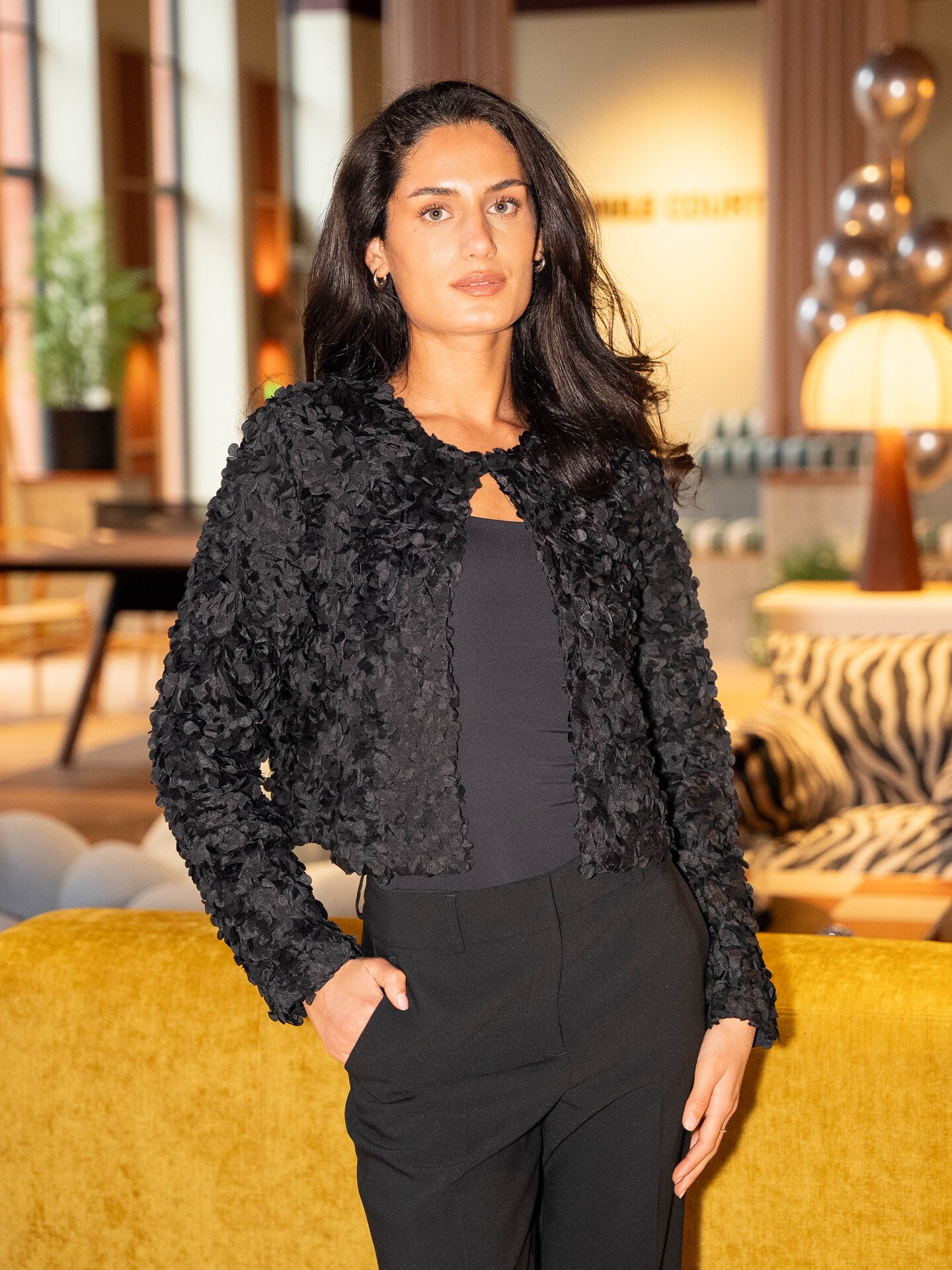 Vila Rosie Long Sleeve Cardigan Black Beauty