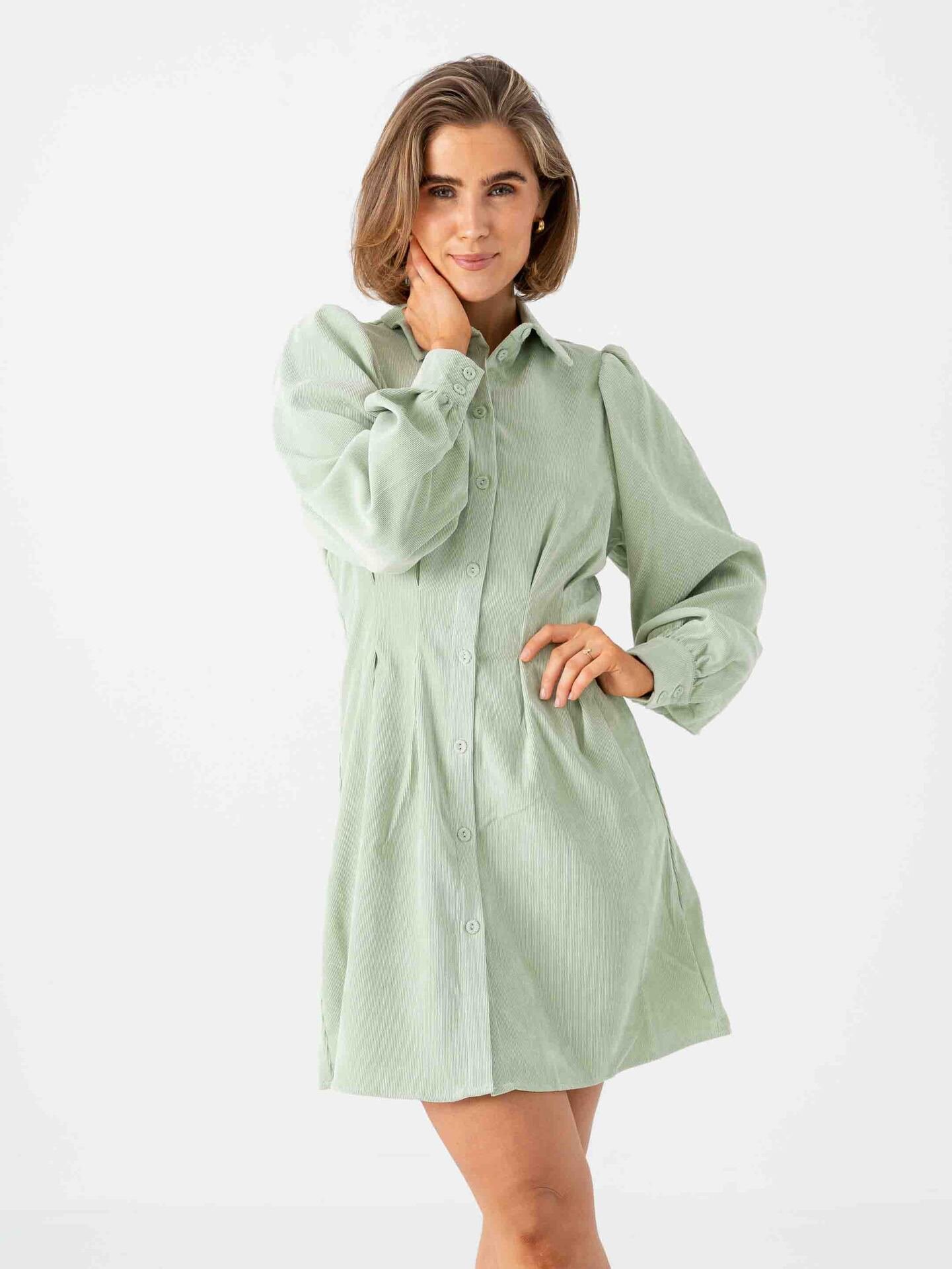 Vila Cordu Long Sleeve Shirt Dress Smoke Green