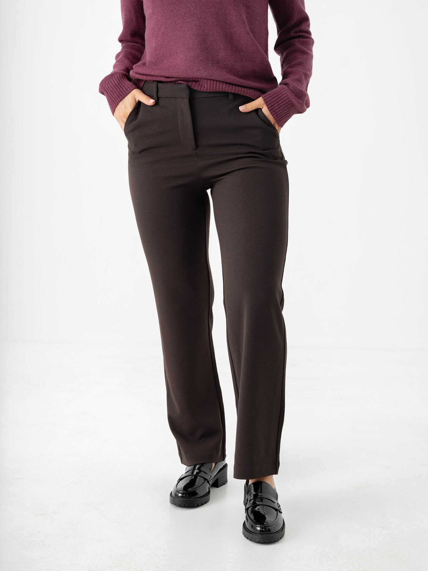 Vero Moda Zamira Mid Waist Straight Pant Chocolate Torte
