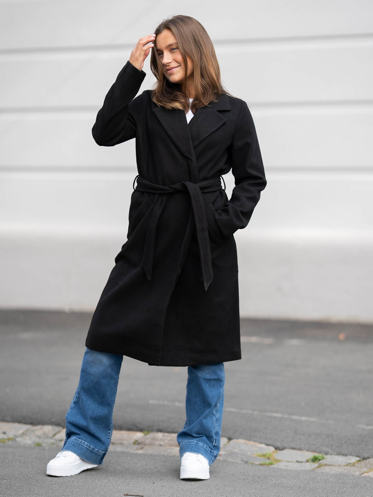 Vero Moda Fortuneaya Long Coat Black Solid