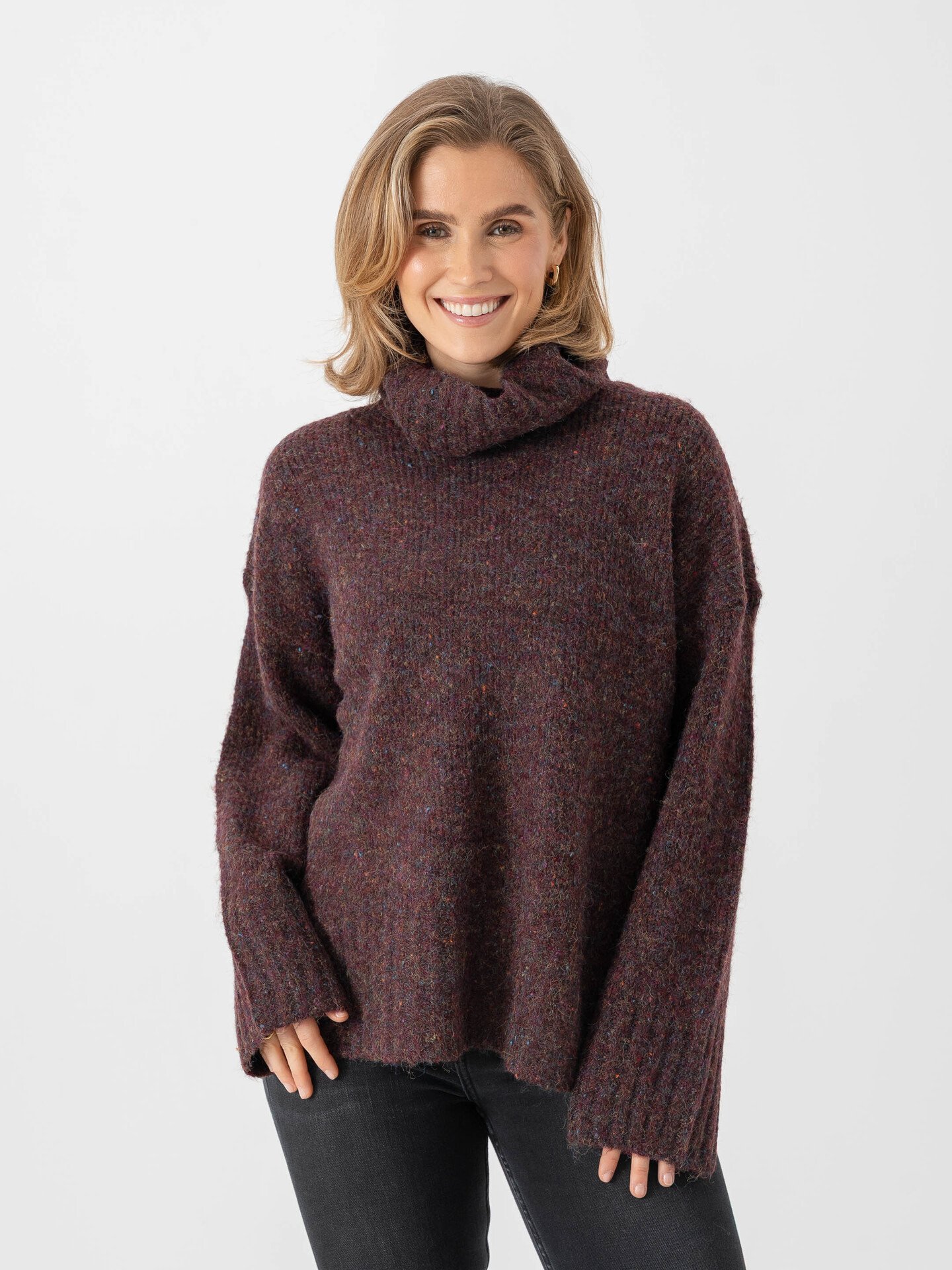 Vero Moda Ingrid Long Sleeve Roll Neck Pullover Winetasting
