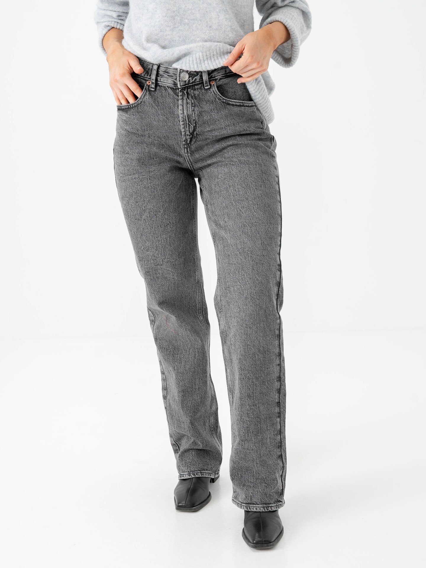 Vero Moda Tessa Straight Jeans Medium Grey Denim