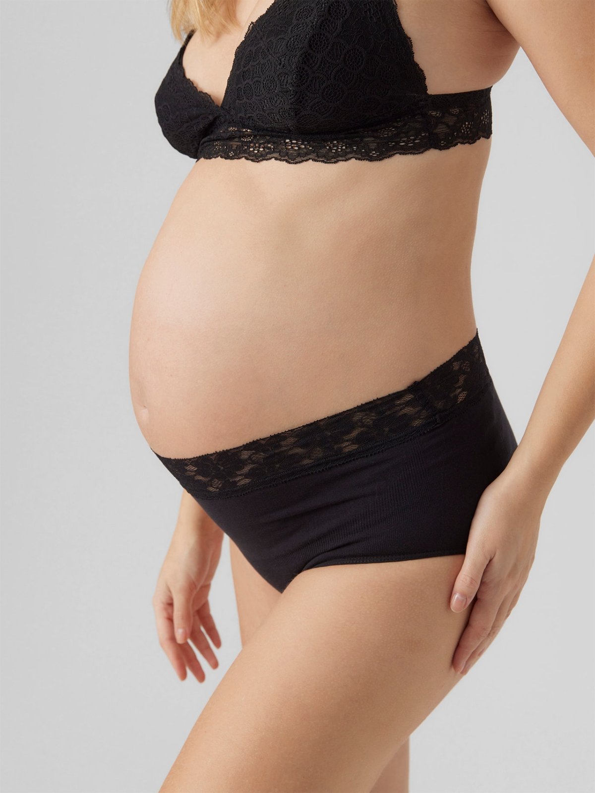 Vero Moda Maternity Heal High Waist Lace Panties 2-Pack Black