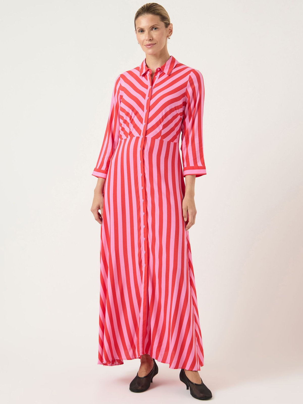 Y.A.S Savanna Long Shirt Dress Rosa