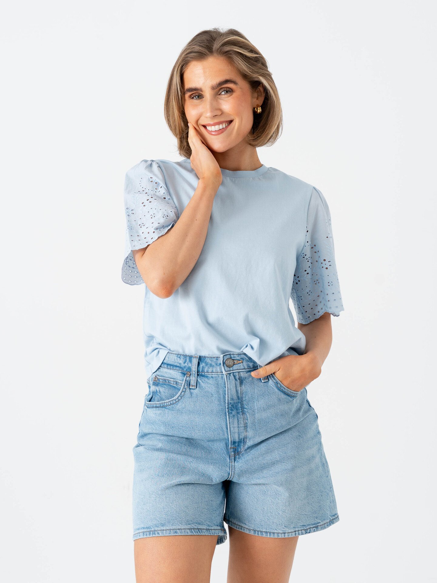 Y.A.S Lex Short Sleeve Top Skyway