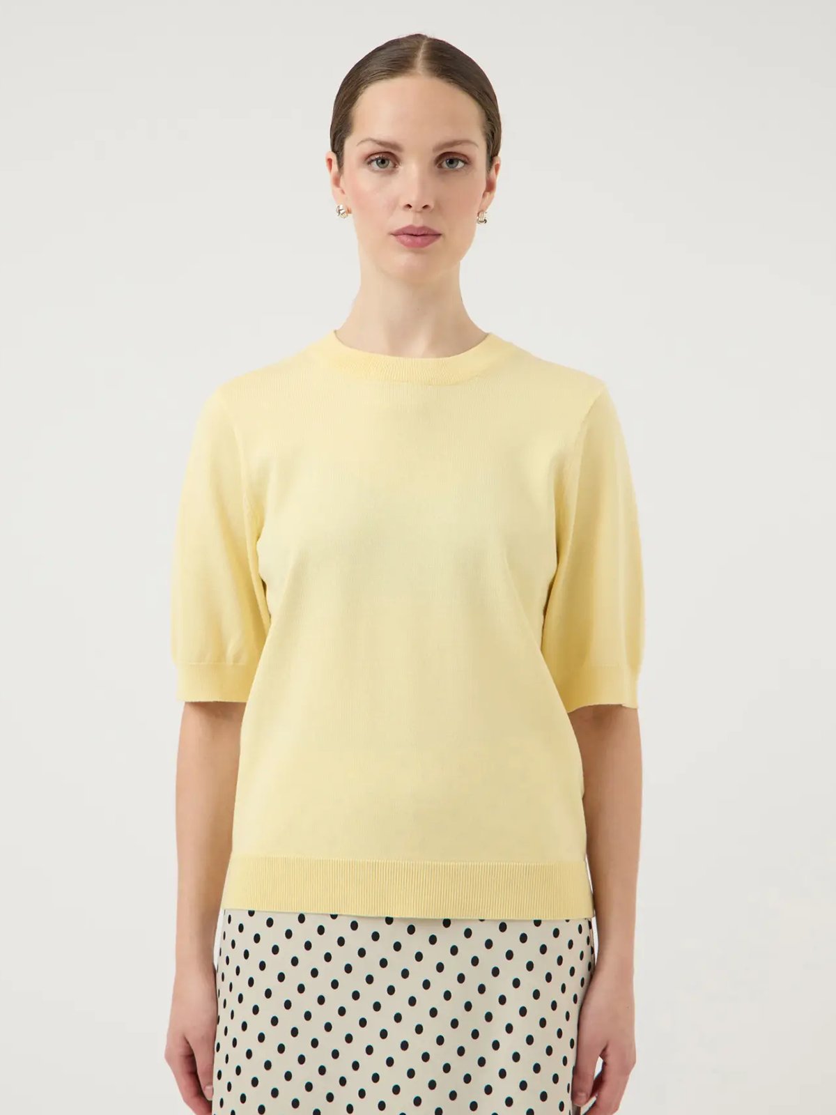 Y.A.S Lena Short Sleeve Knit Pullover Anise Flower