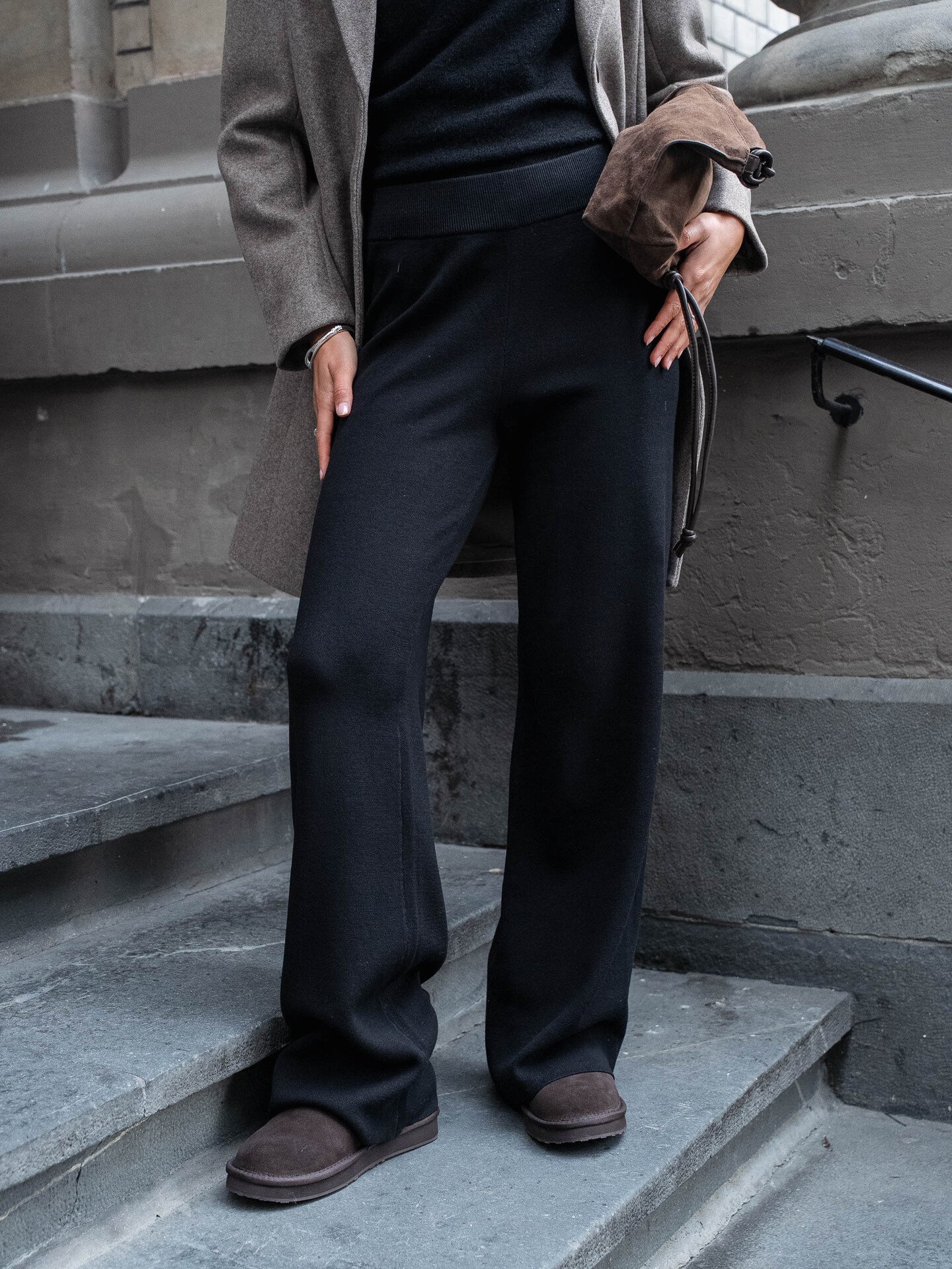 Y.A.S Fonny High Waist Knit Pant Black