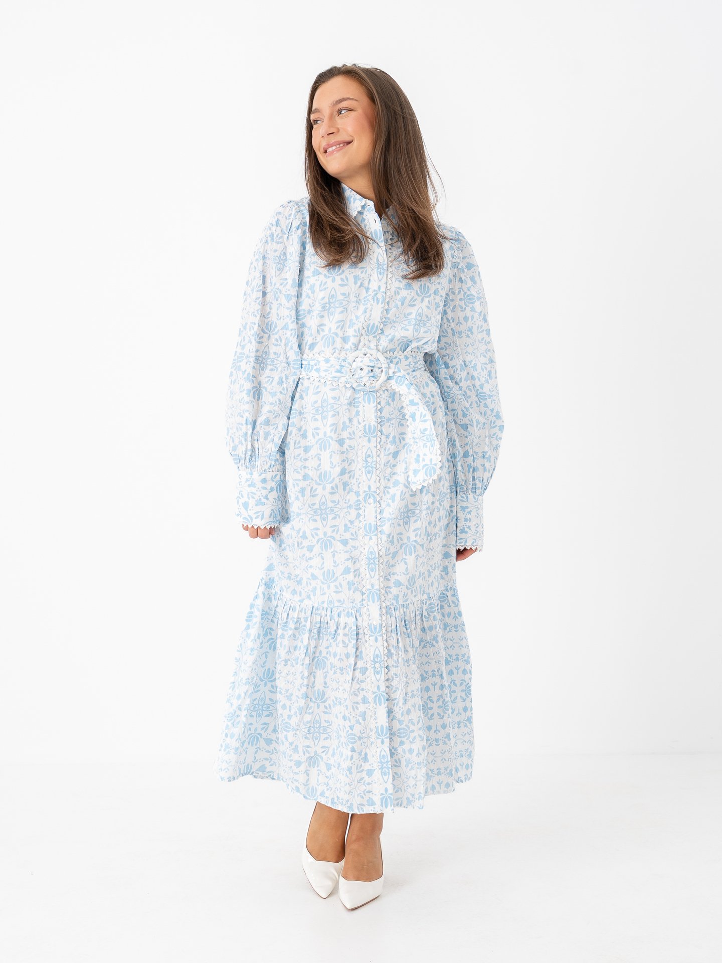 Y.A.S Vips Long Shirt Dress Clear Sky