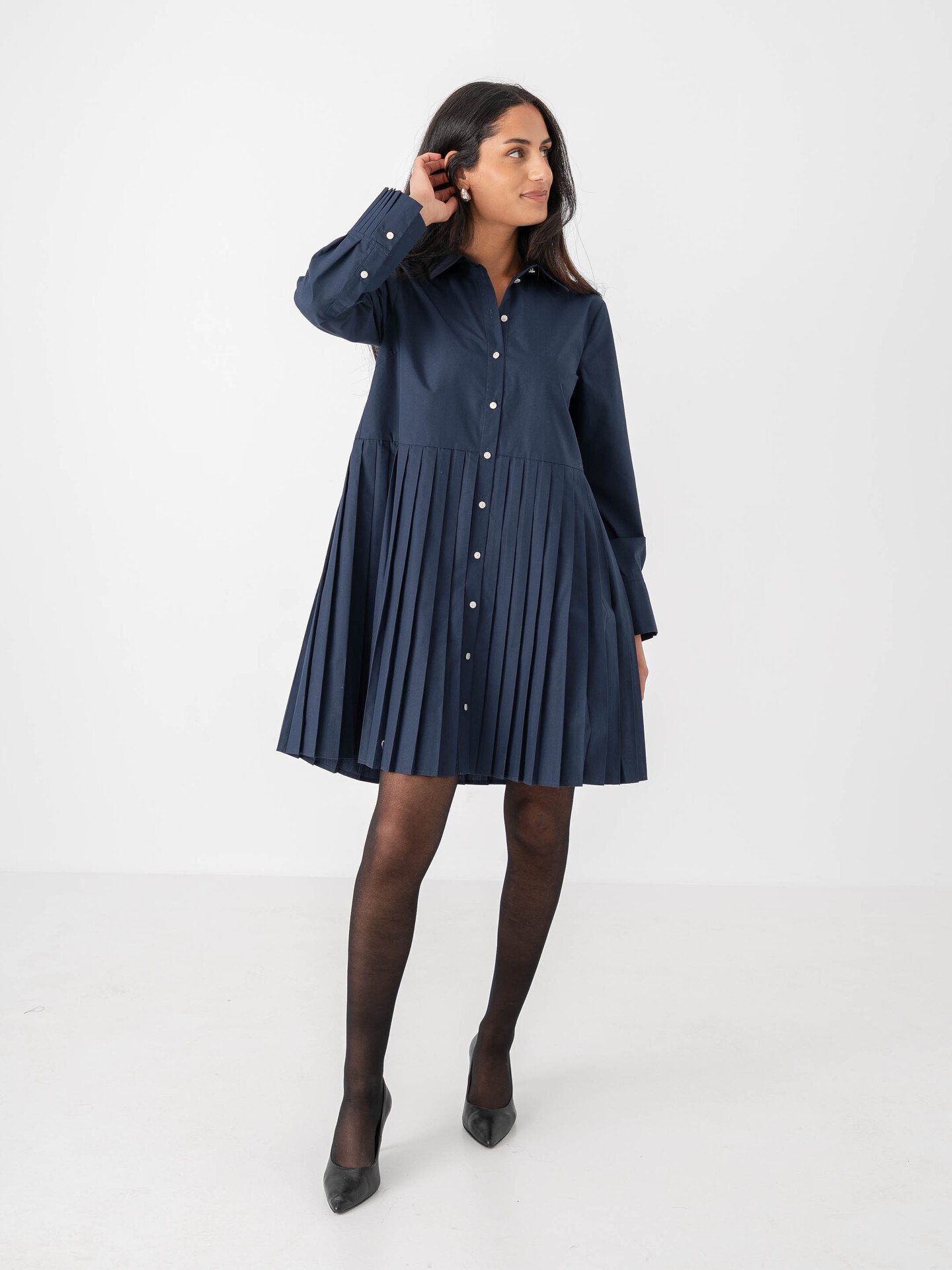 Y.A.S Royelli Long Sleeve Shirt Dress Navy Blazer