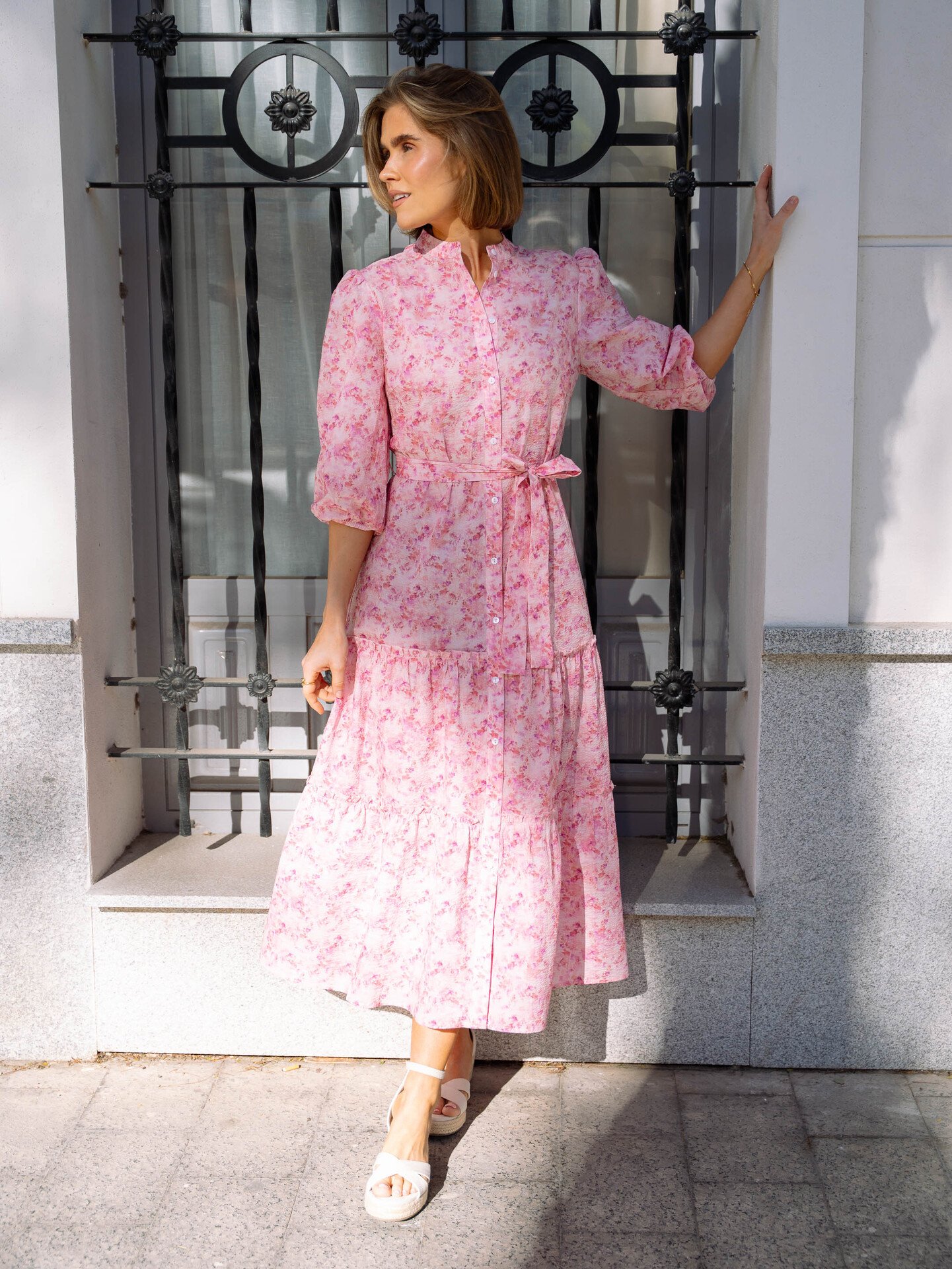 Y.A.S Colea Short Sleeve Ankle Dress Pristine Donna