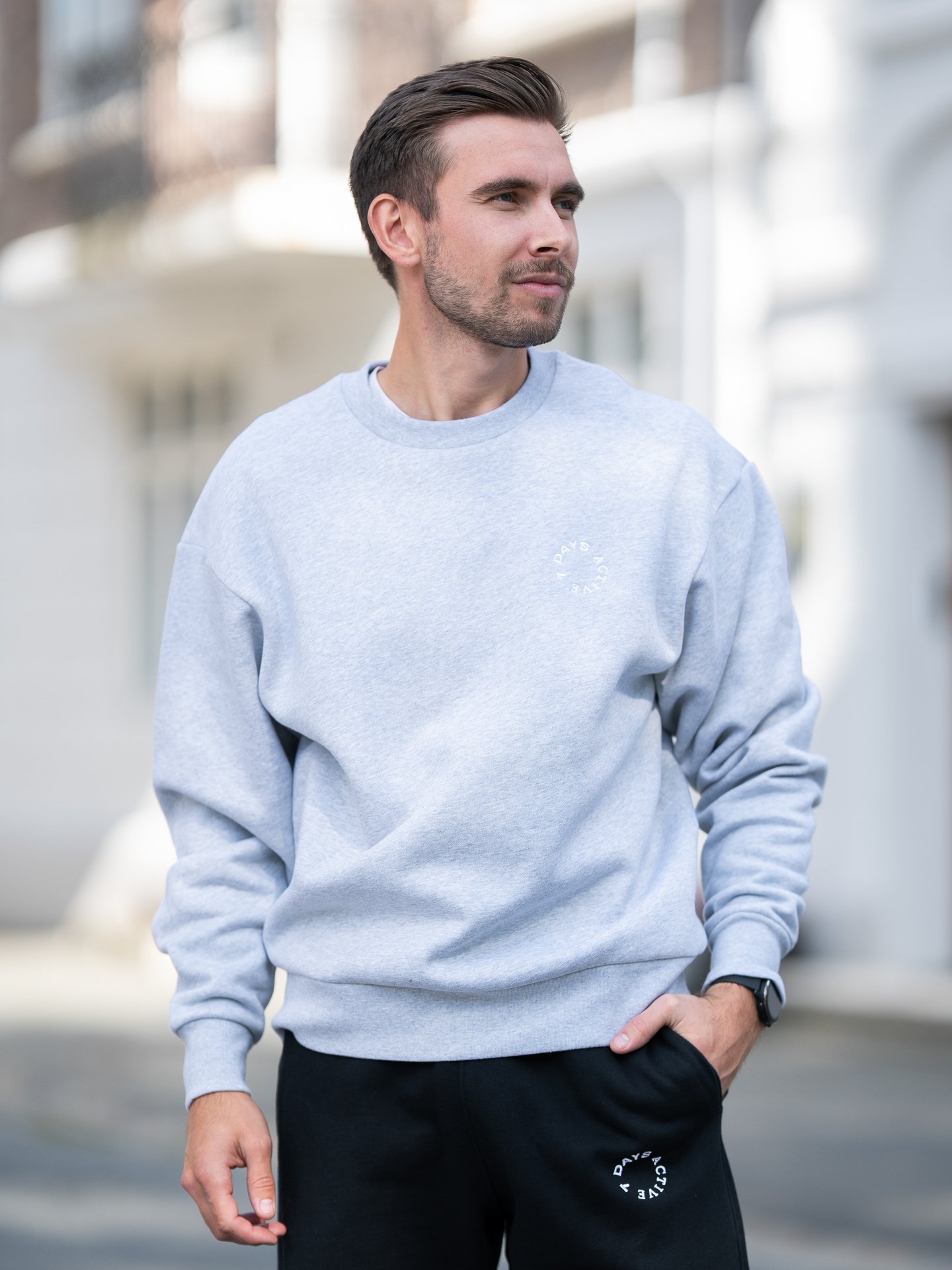 7 DAYS Active Organic Regular Crewneck Heather Grey