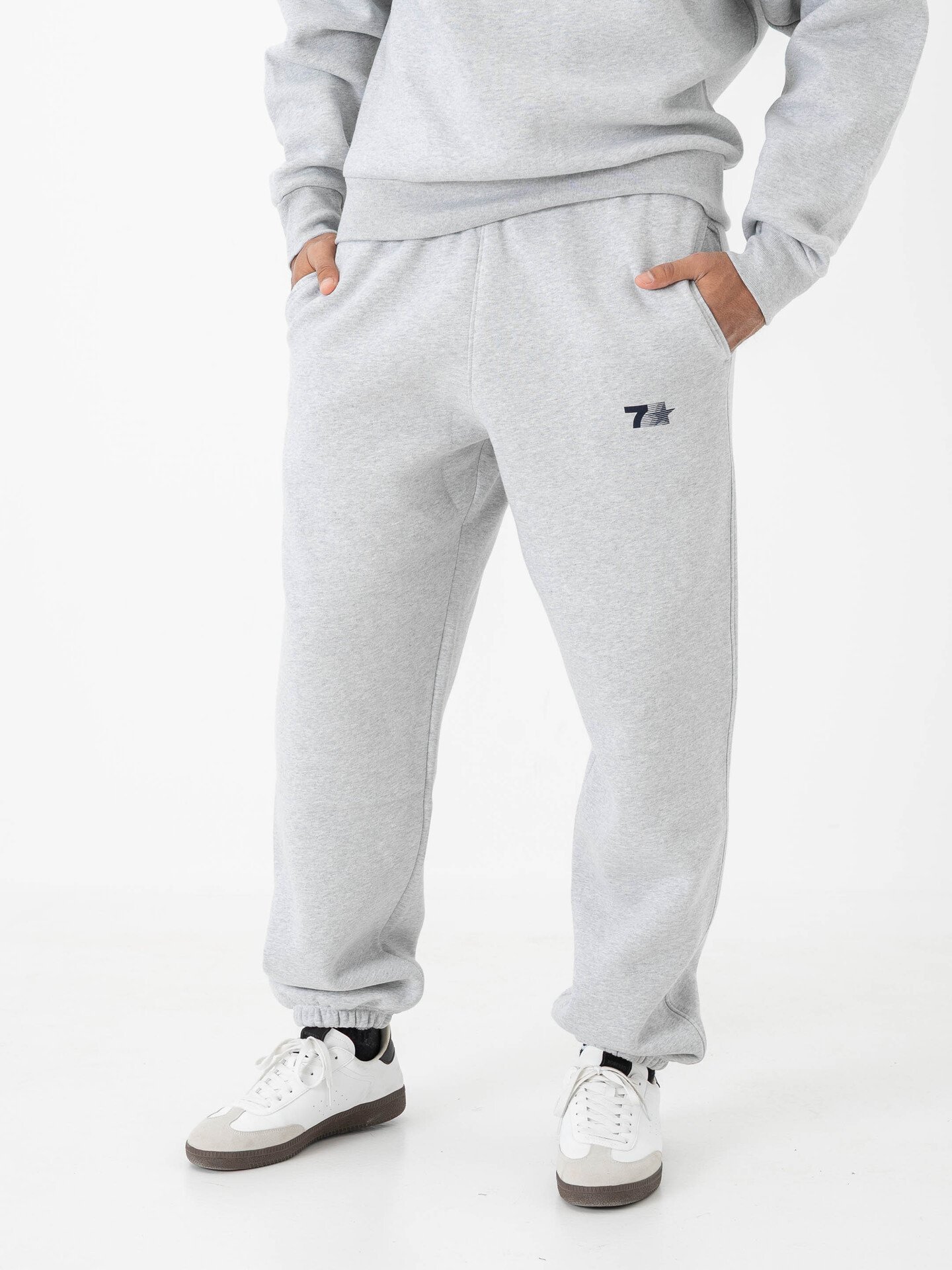 7 DAYS Active Organic Graphic Regular Sweatpants Heather Grey